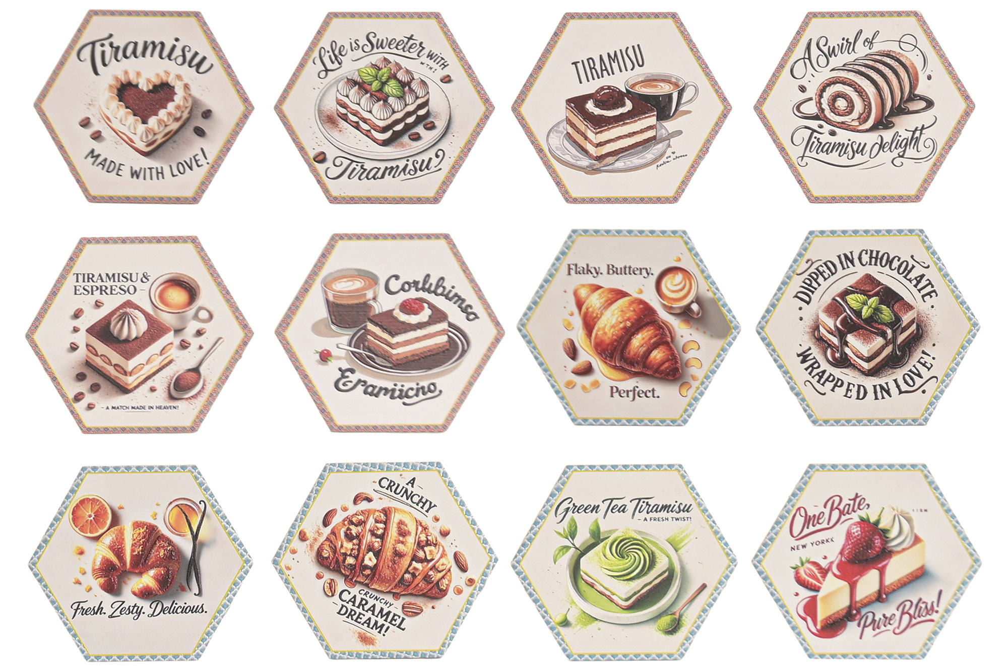 POSAVASOS DOLOMITE 10,8X9,5X0,7 POSTRE 12 SURT.