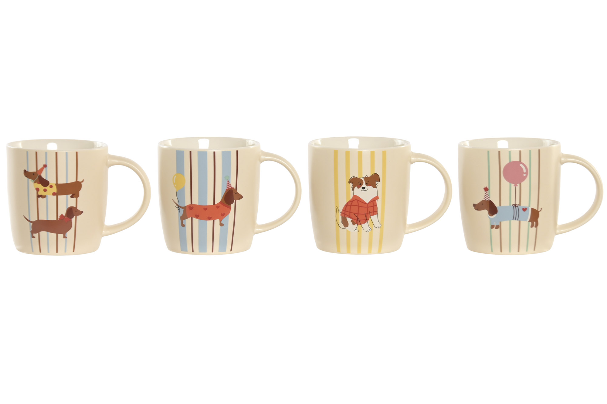 MUG PORCELANA 12X8,5X9,5 365ML PERRO 4 SURT.