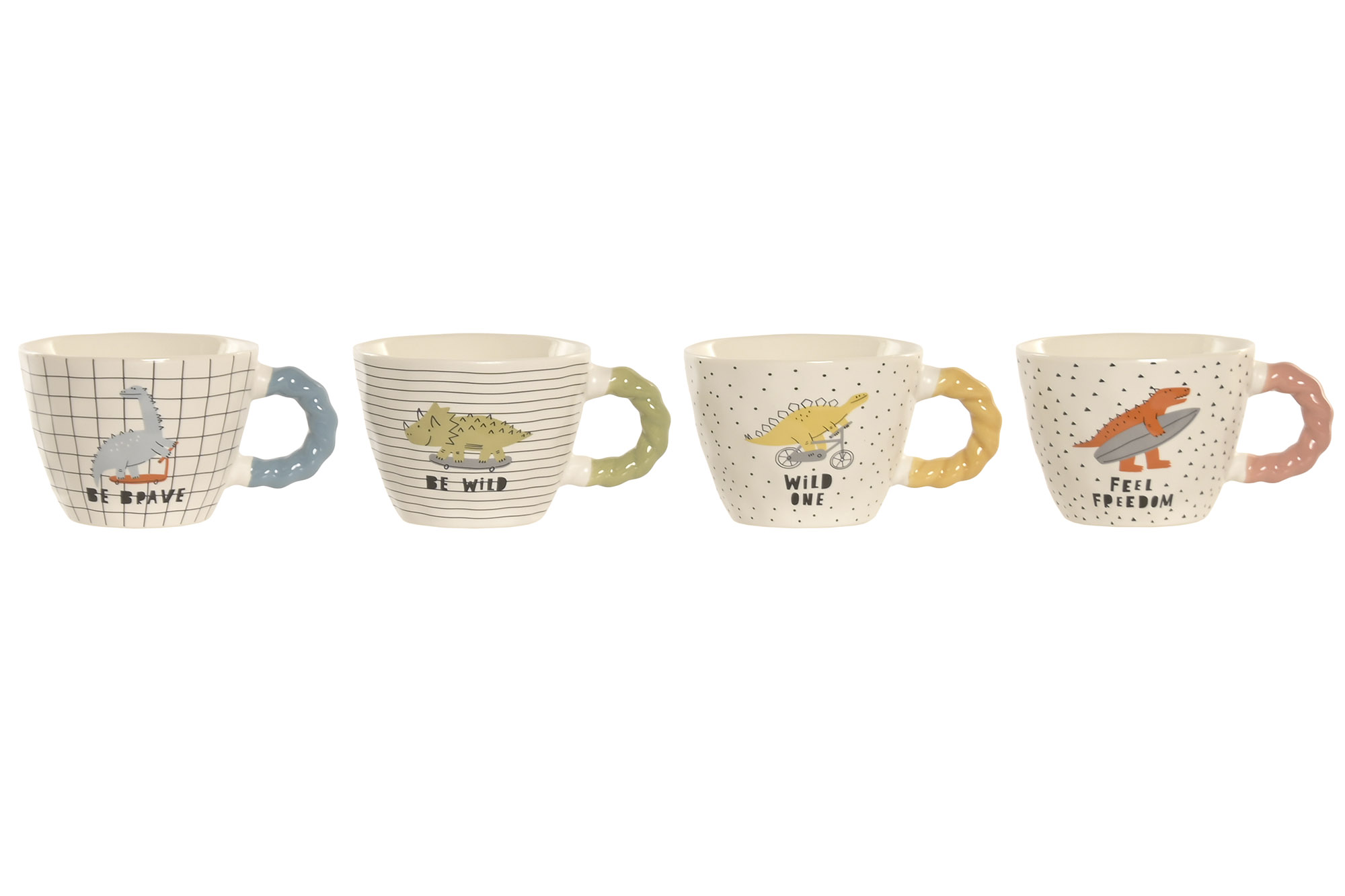 MUG PORCELANA 13X9,5X7 255ML DINOSAURI 4 SURT.