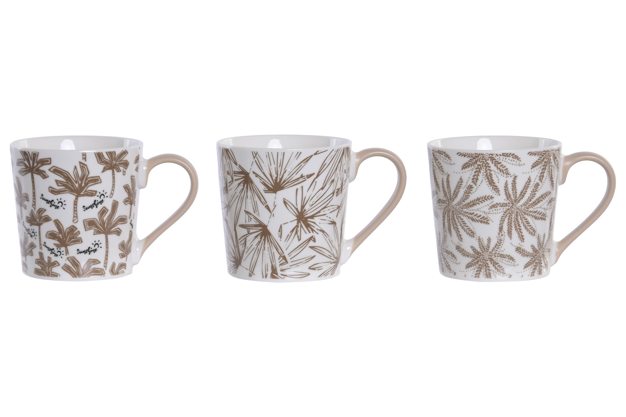 MUG PORCELANA 10X9,2X9 400ML PALMERAS 3 SURT.