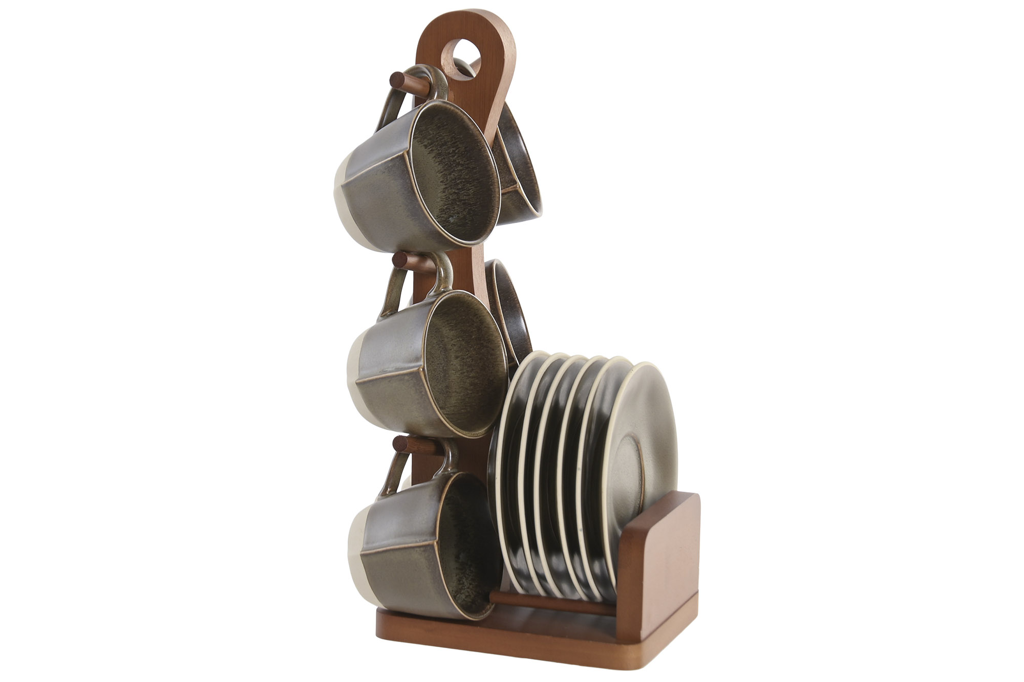 CAFE SET 6 GRES ACACIA 15X15X30 90ML VERDE