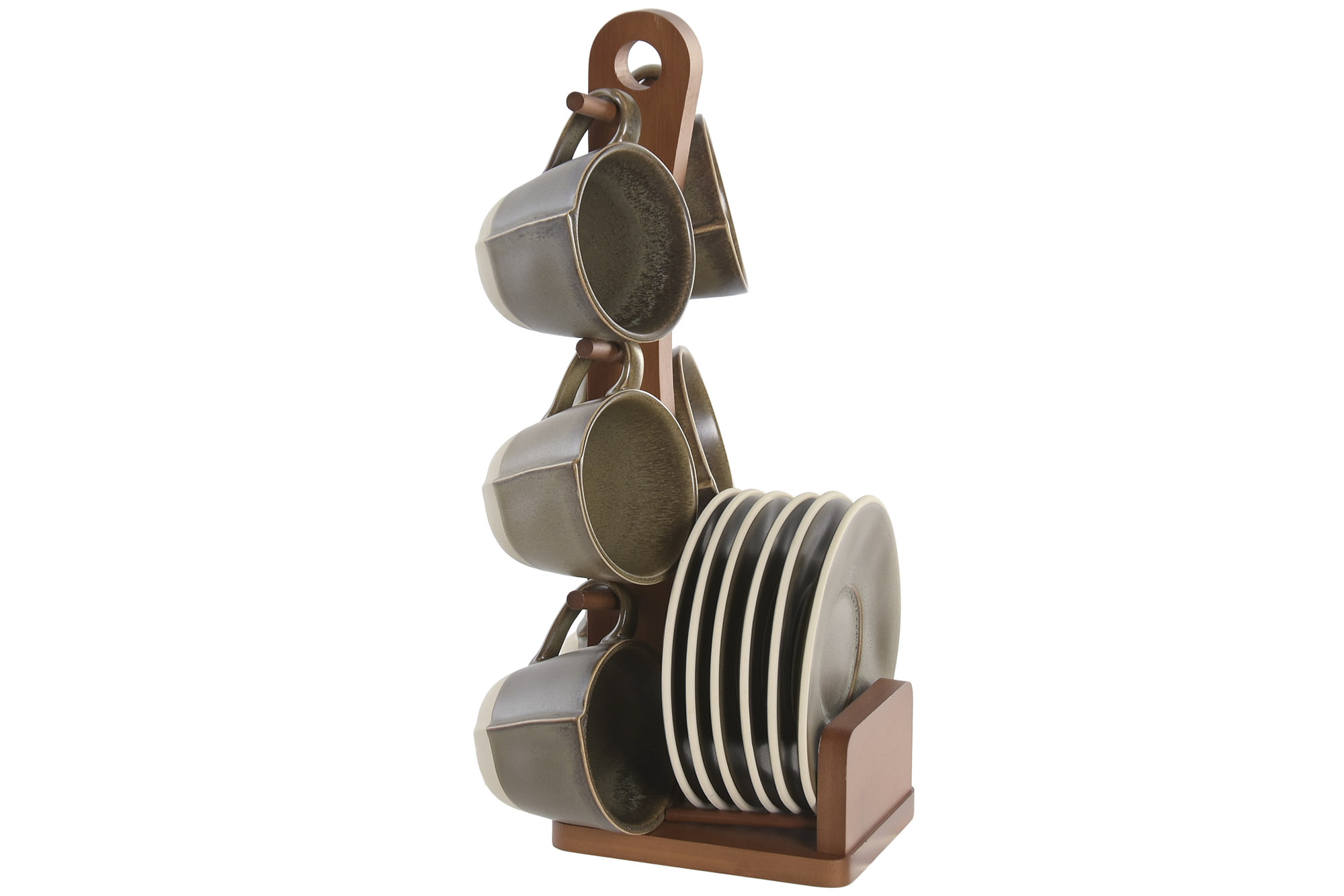 CAFE SET 6 GRES ACACIA 20X17X35 150ML VERDE