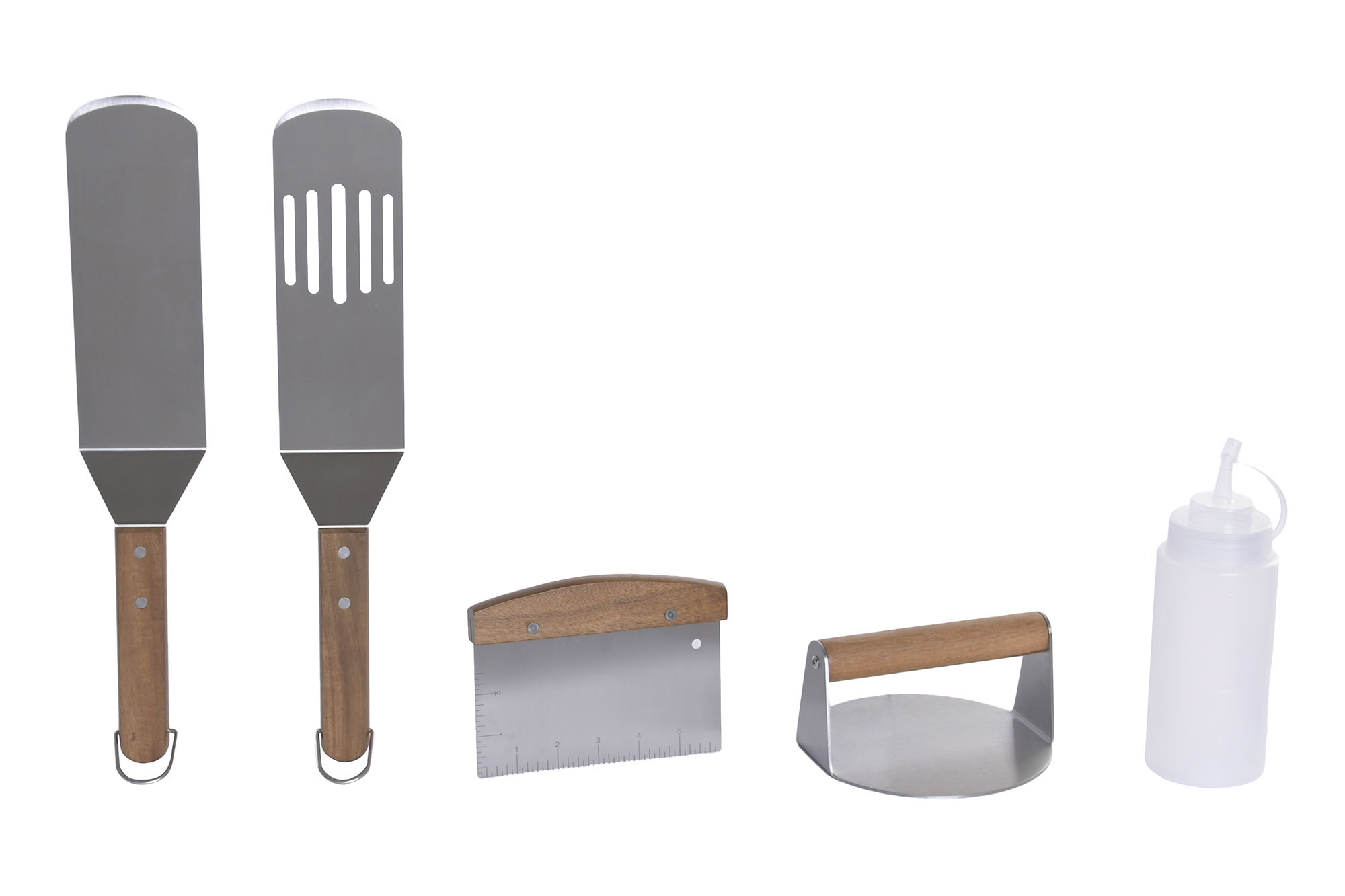 UTENSILIO SET 5 INOX ACACIA 40X8X40 BARBACOA