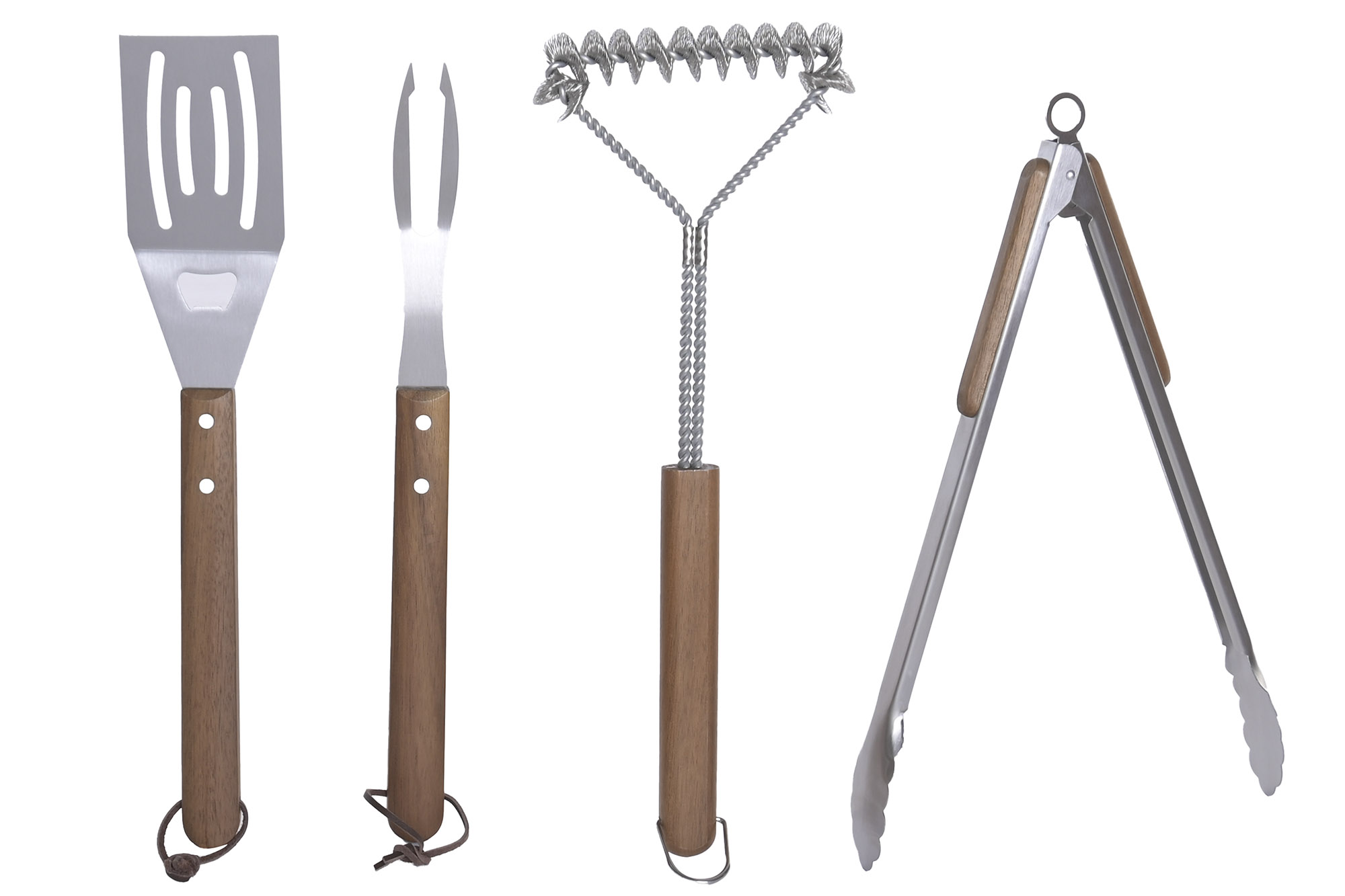 UTENSILIO SET 4 INOX ACACIA 30X5X42 BARBACOA