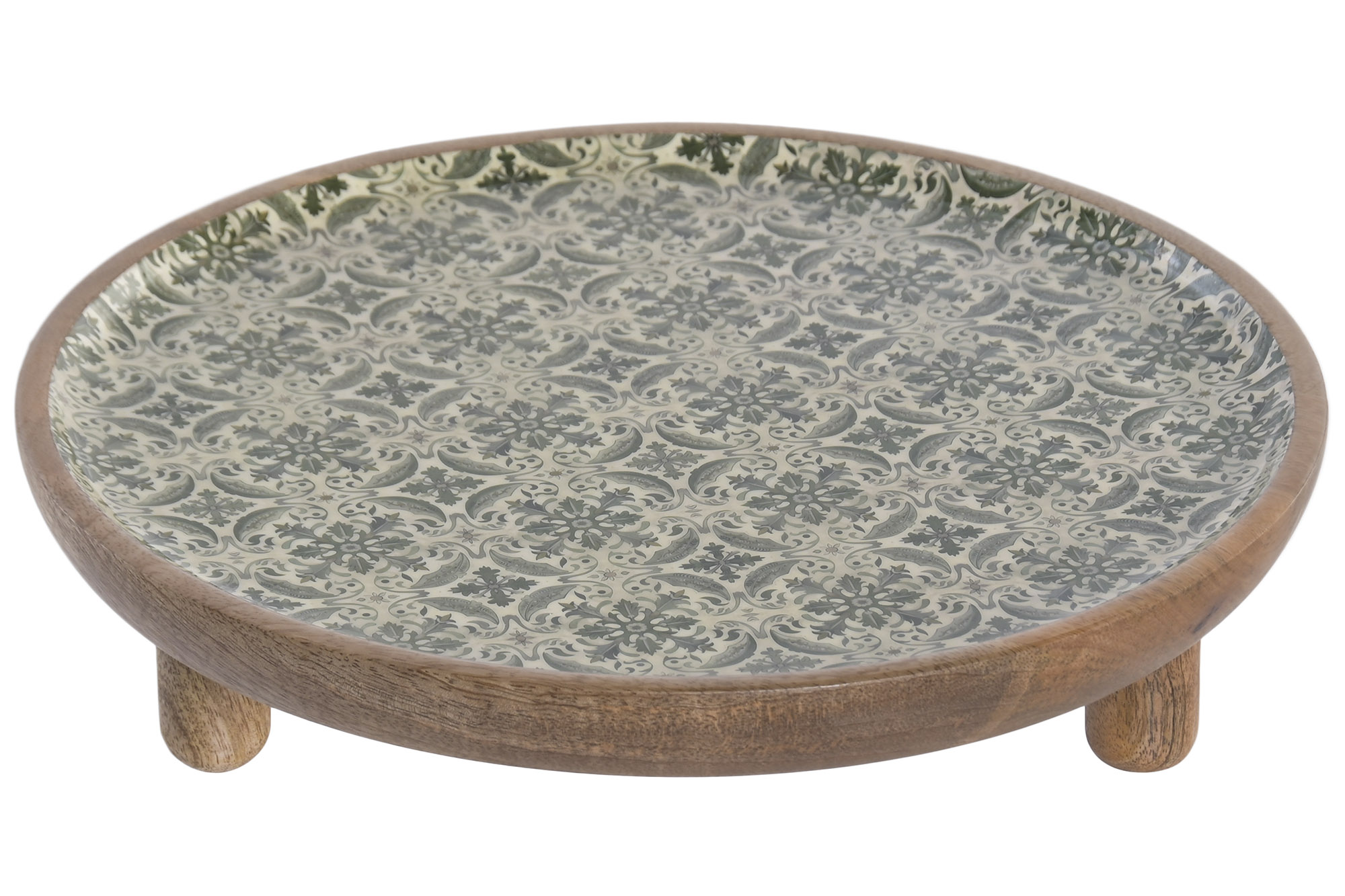 CENTRO MESA MANGO 30X30X6,5 LACADO VERDE