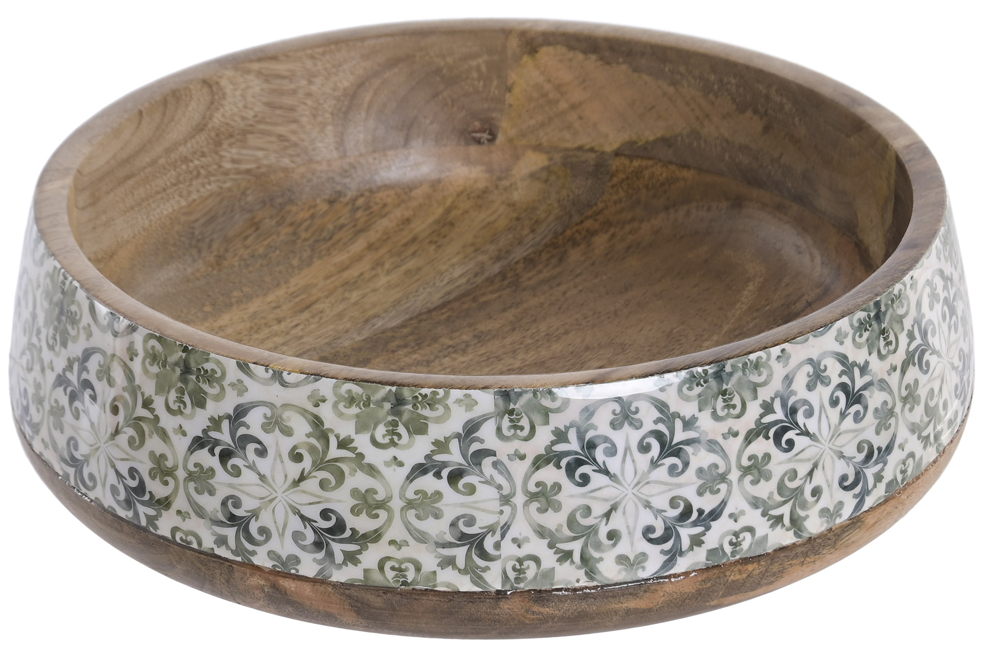 ENSALADERA MANGO 28X28X8 LACADO VERDE