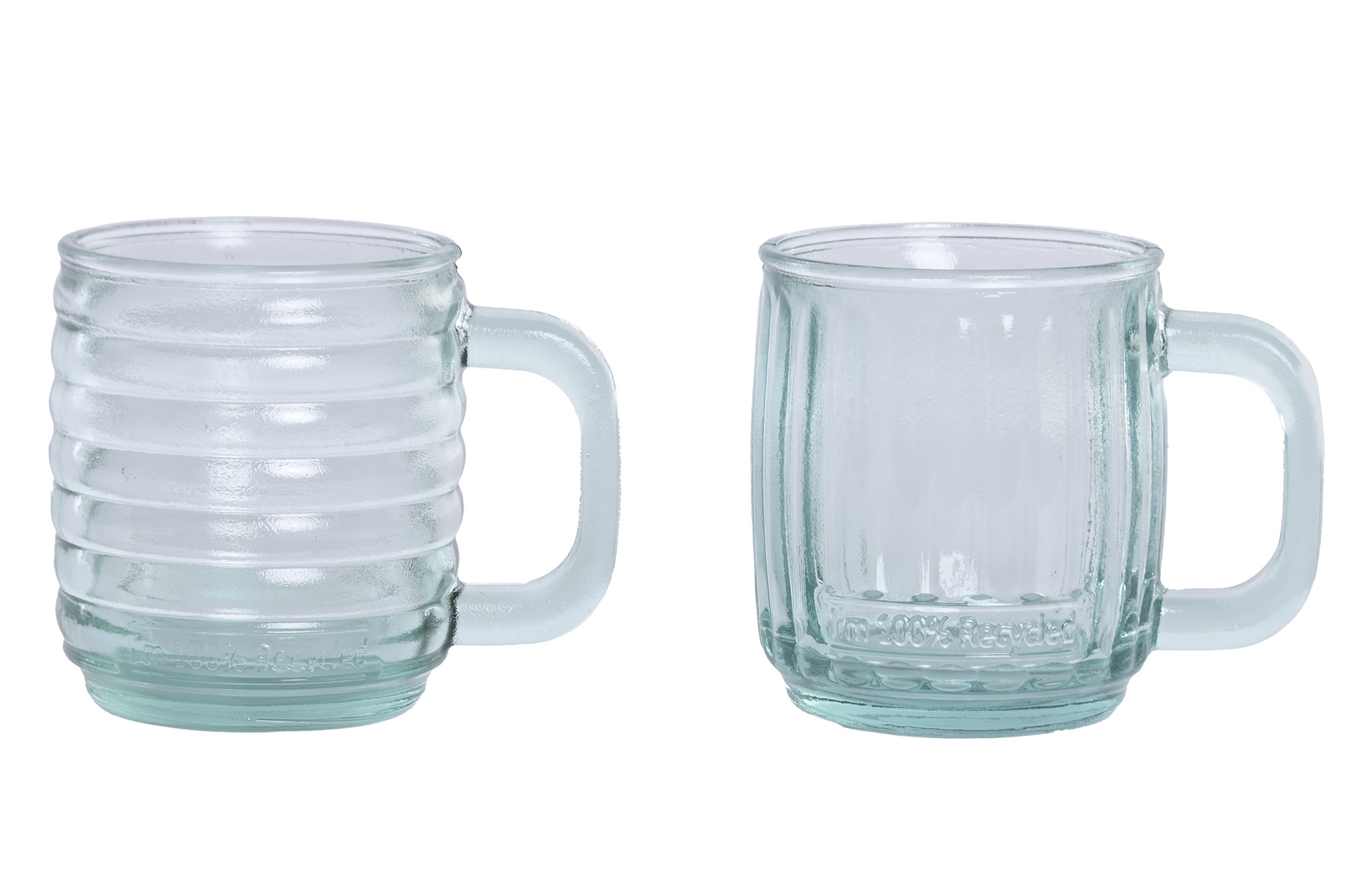 MUG VIDRIO RECICLADO 12X9X10,5 400ML 2 SURT.