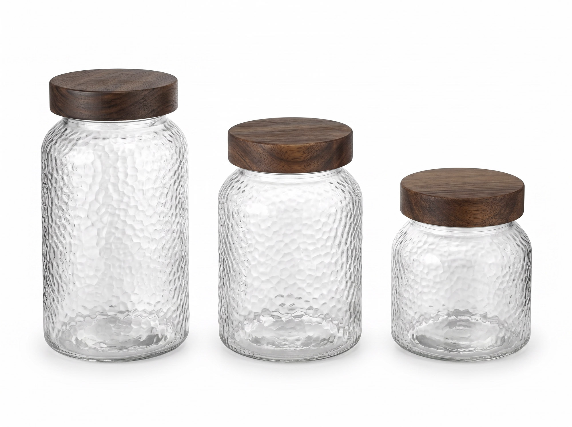 BOTE SET 3 CRISTAL ACACIA 11X11X19,5 1.3L RUGOSO