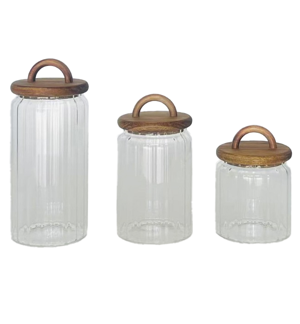 BOTE SET 3 CRISTAL ACACIA 11X11X25 1.2L