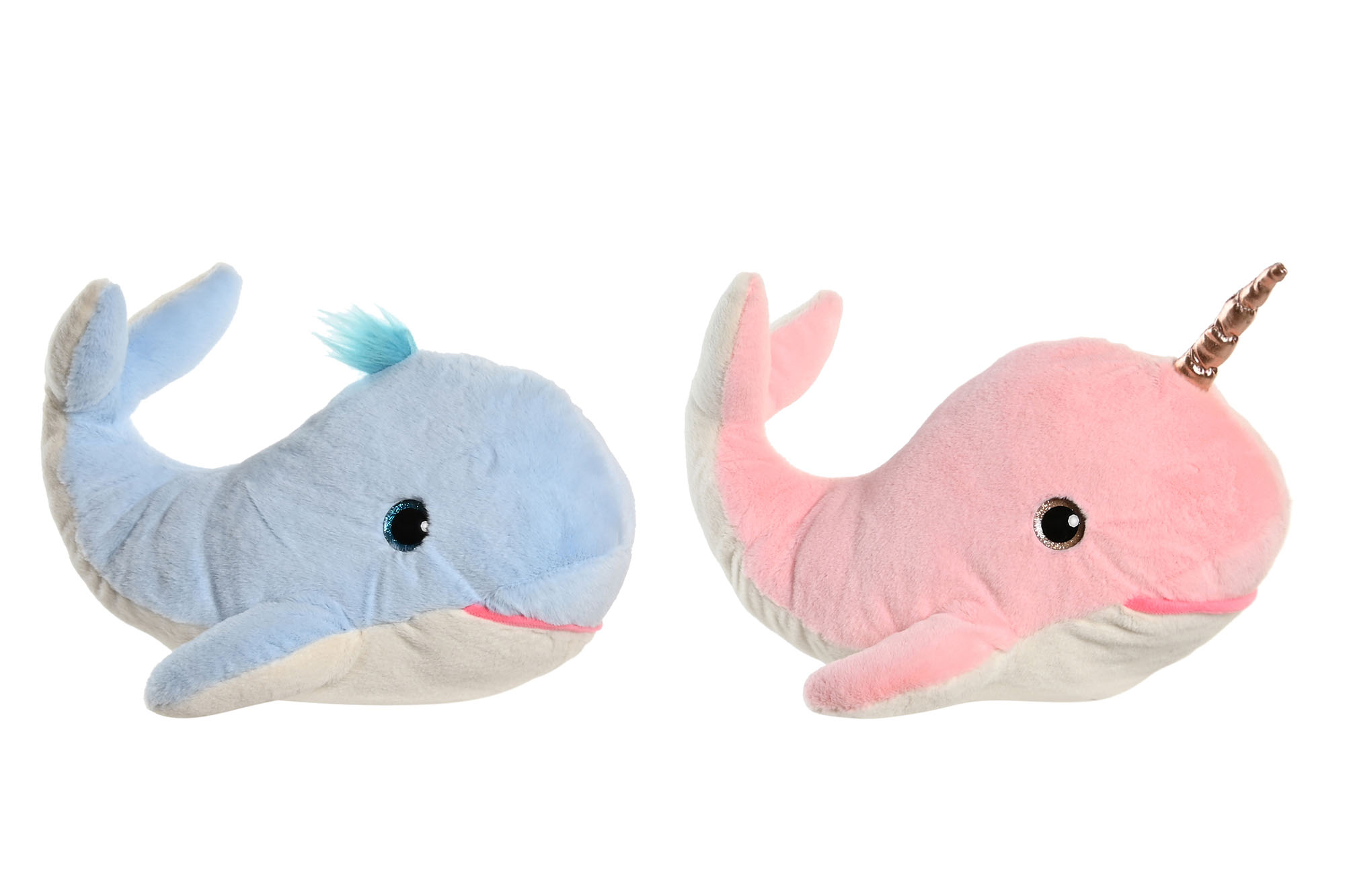 PELUCHE POLIESTER 20X20X28 BALLENA NARVAL 2 SURT.