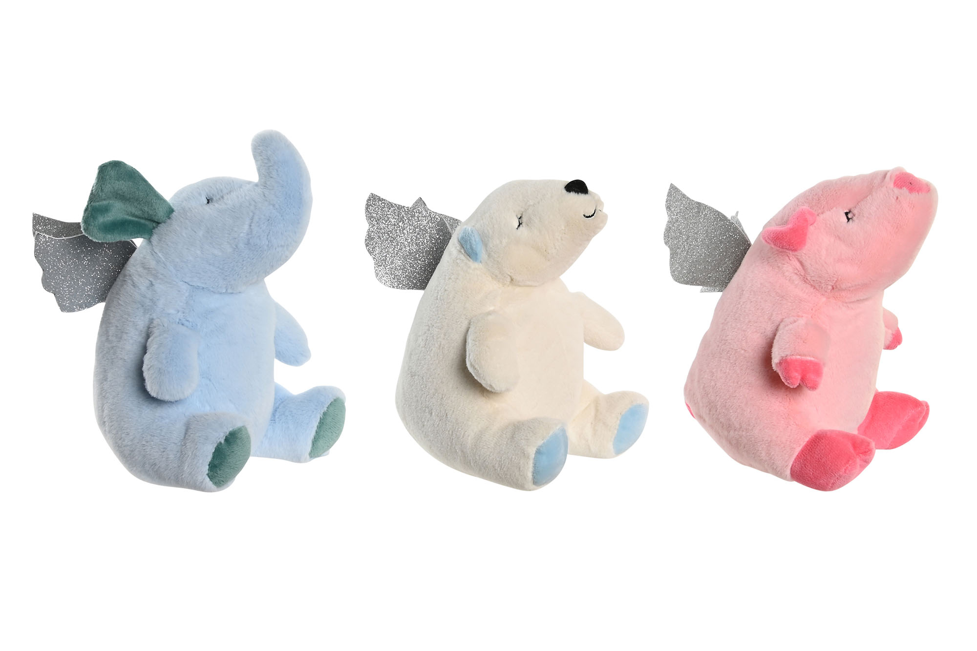 PELUCHE POLIESTER 14X10X18 ANIMALES ALAS 3 SURT.