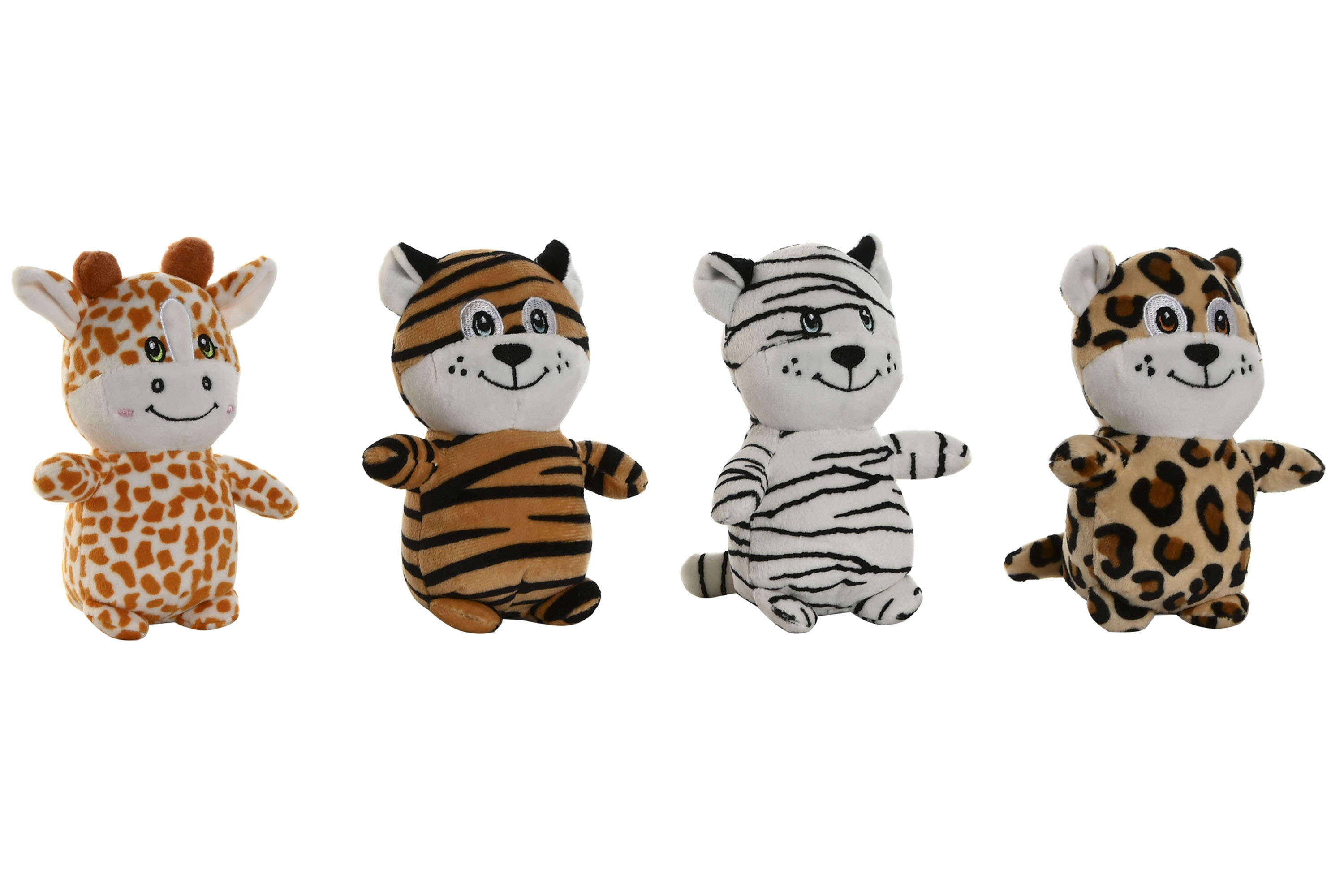 PELUCHE POLIESTER 10X8X14 ANIMALES 4 SURT.
