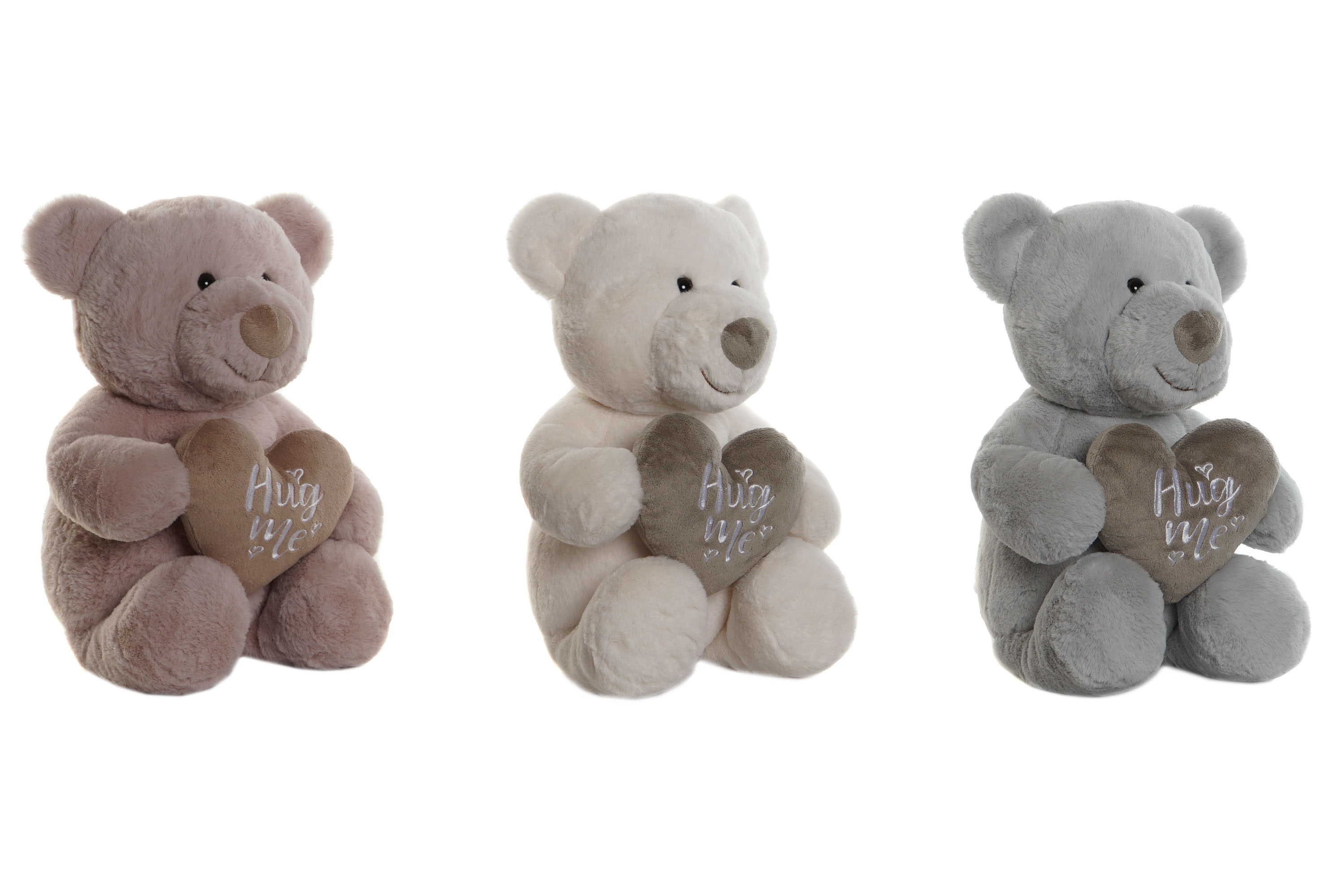 PELUCHE POLIESTER 25X30X37 OSO CORAZON 3 SURT.