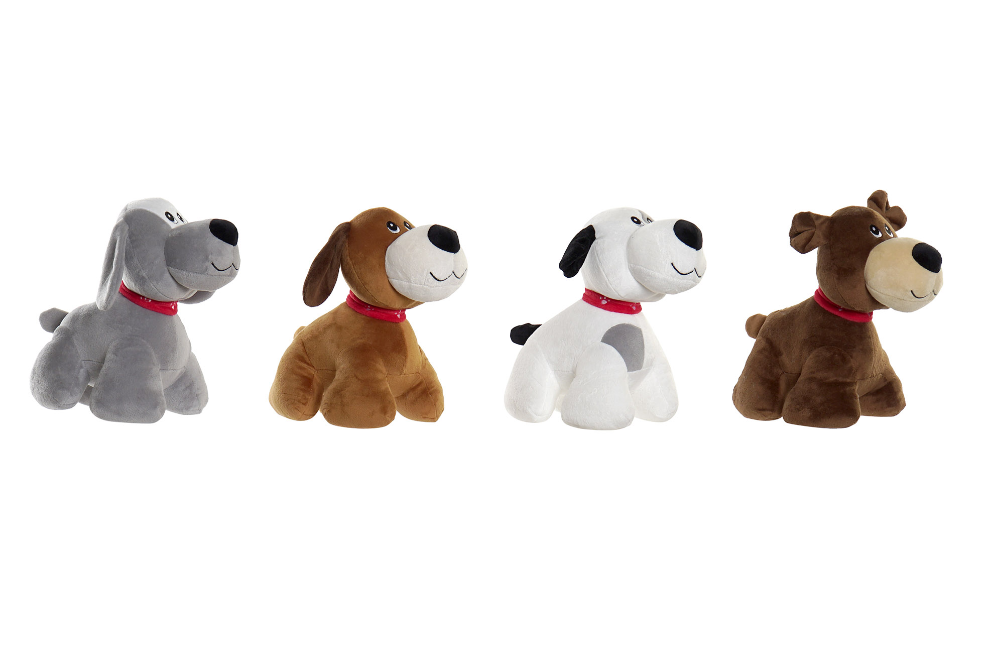 PELUCHE POLIESTER 22X21X26 PERRITOS 26CM 4 SURT.
