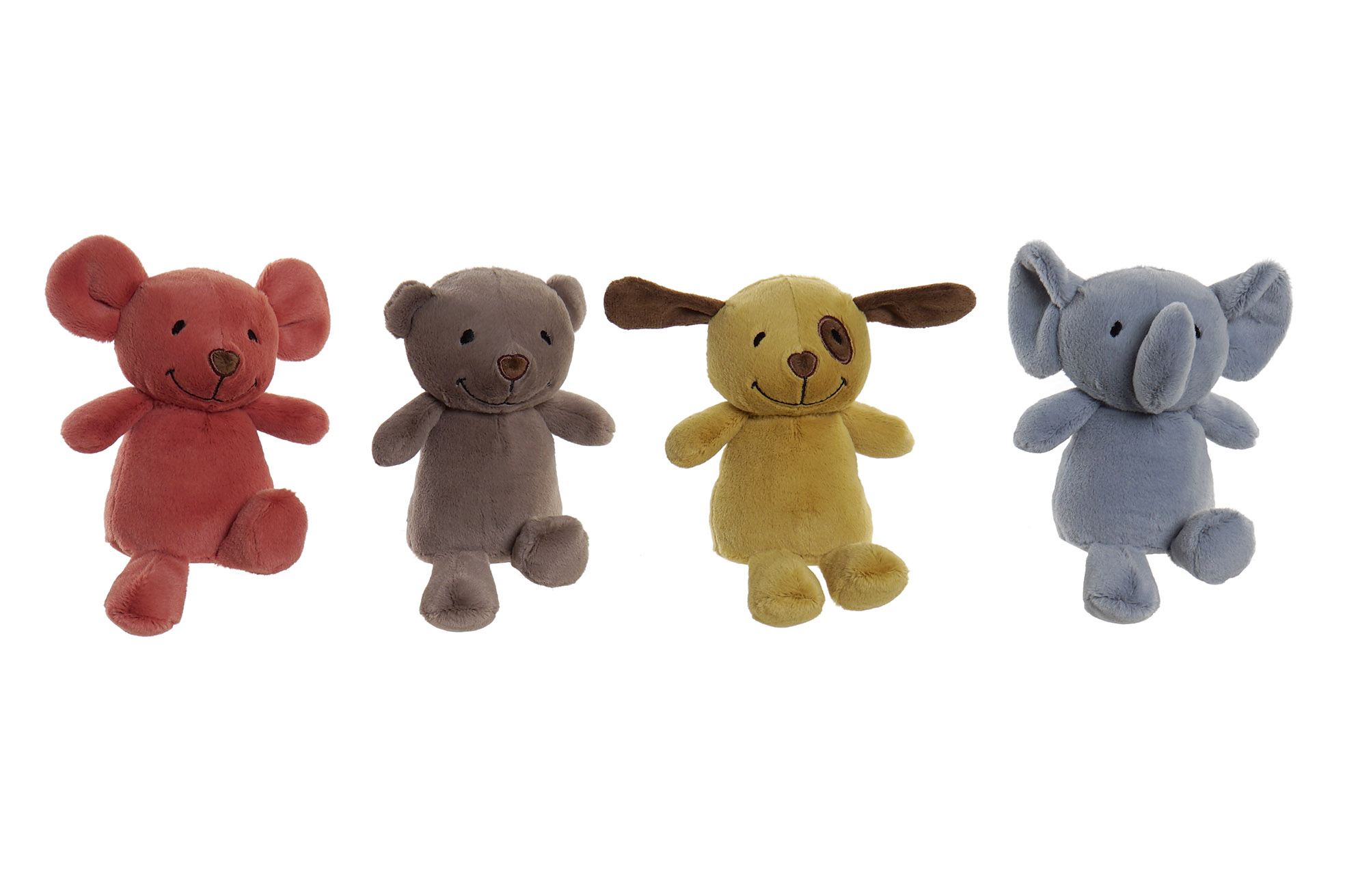 PELUCHE POLIESTER 15X12X15 ANIMALES 15CM 4 SURT.