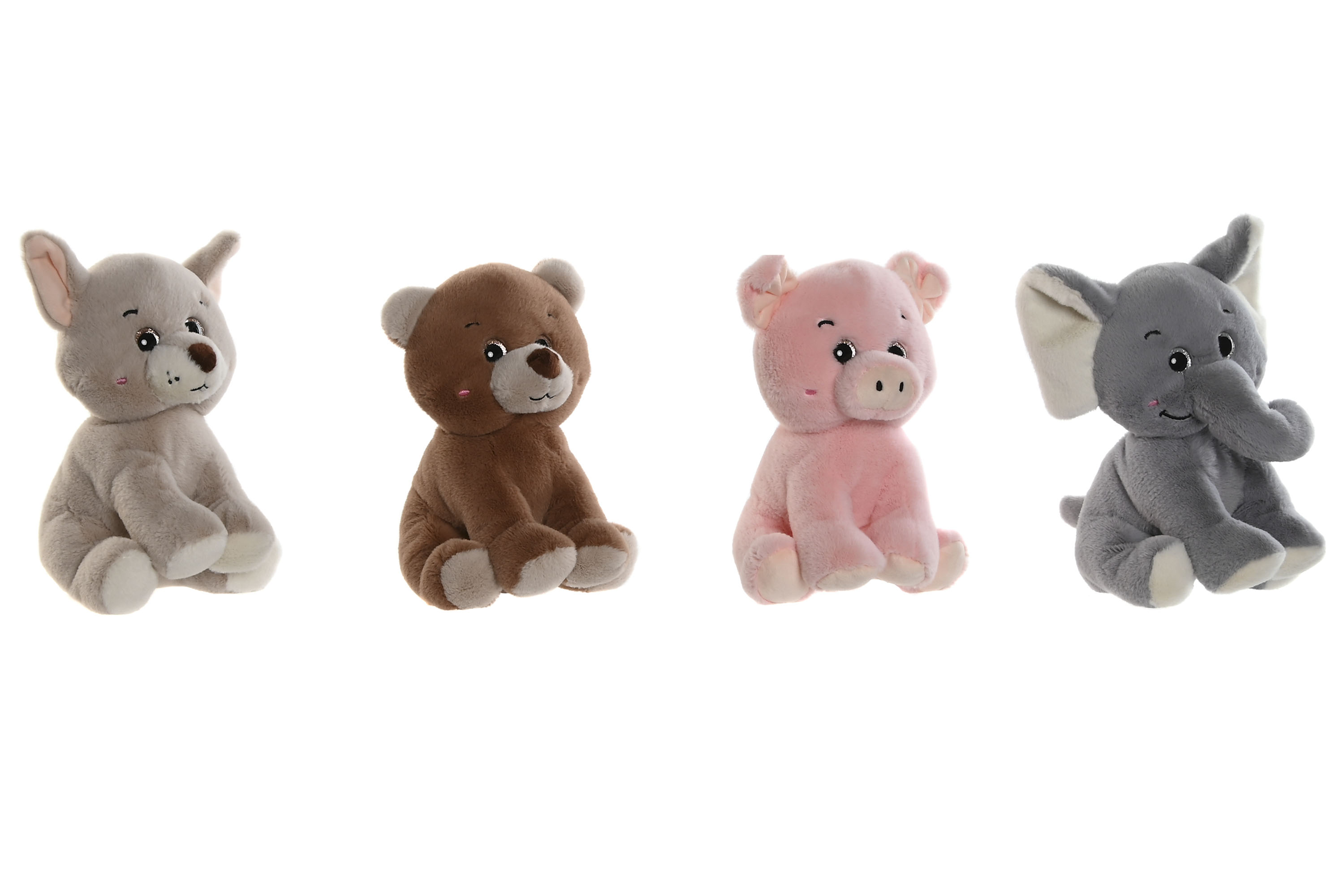 PELUCHE POLIESTER 12X15X20 ANIMALES 4 SURT.
