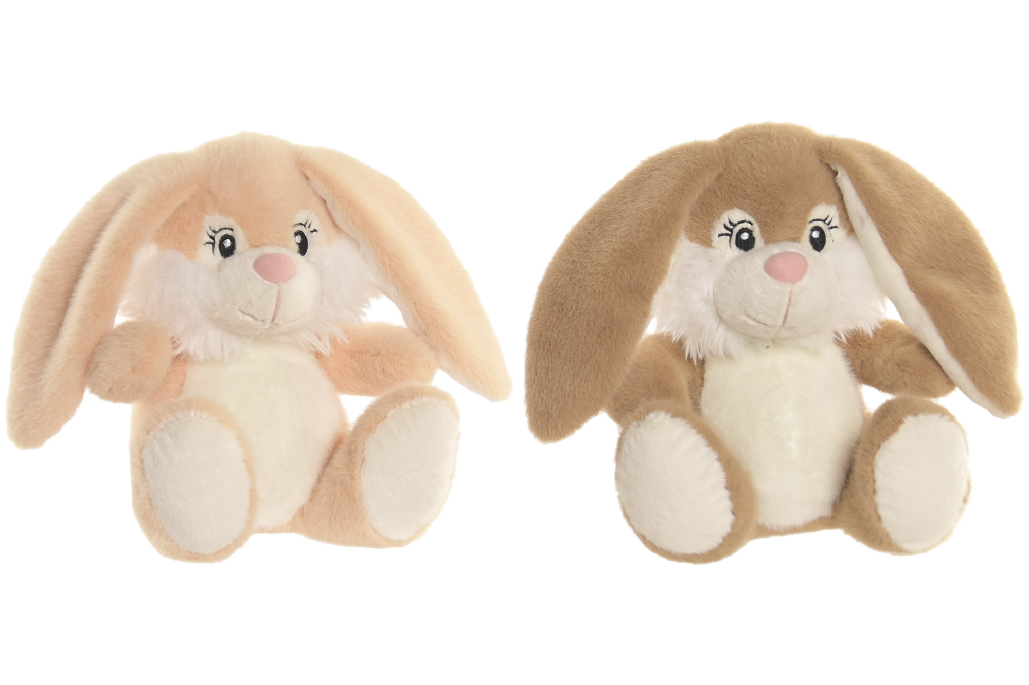 PELUCHE POLIESTER 21X20X23 CONEJO 2 SURT.