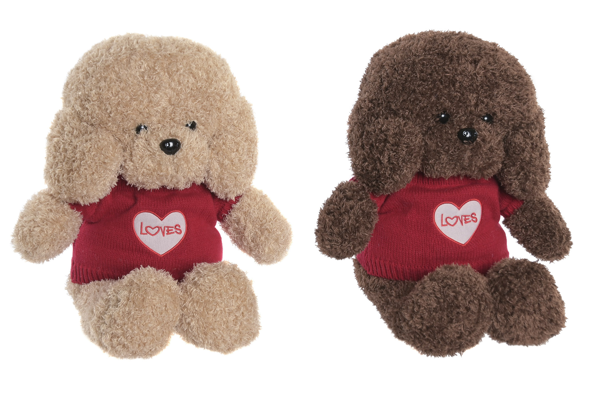 PELUCHE POLIESTER 30X30X32 CANICHE 2 SURT.