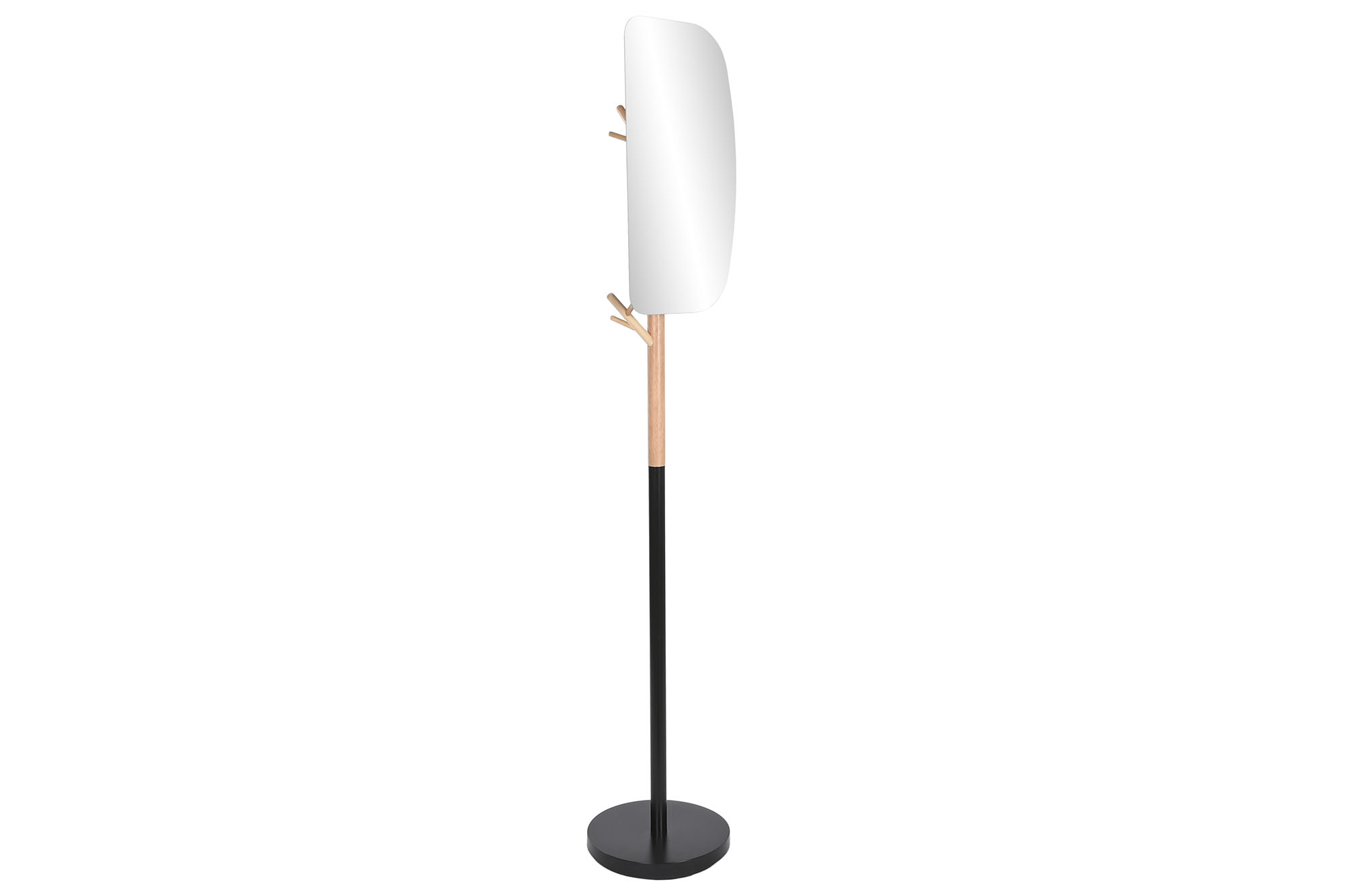 PERCHERO MADERA METAL 33X33X185 ESPEJO NEGRO