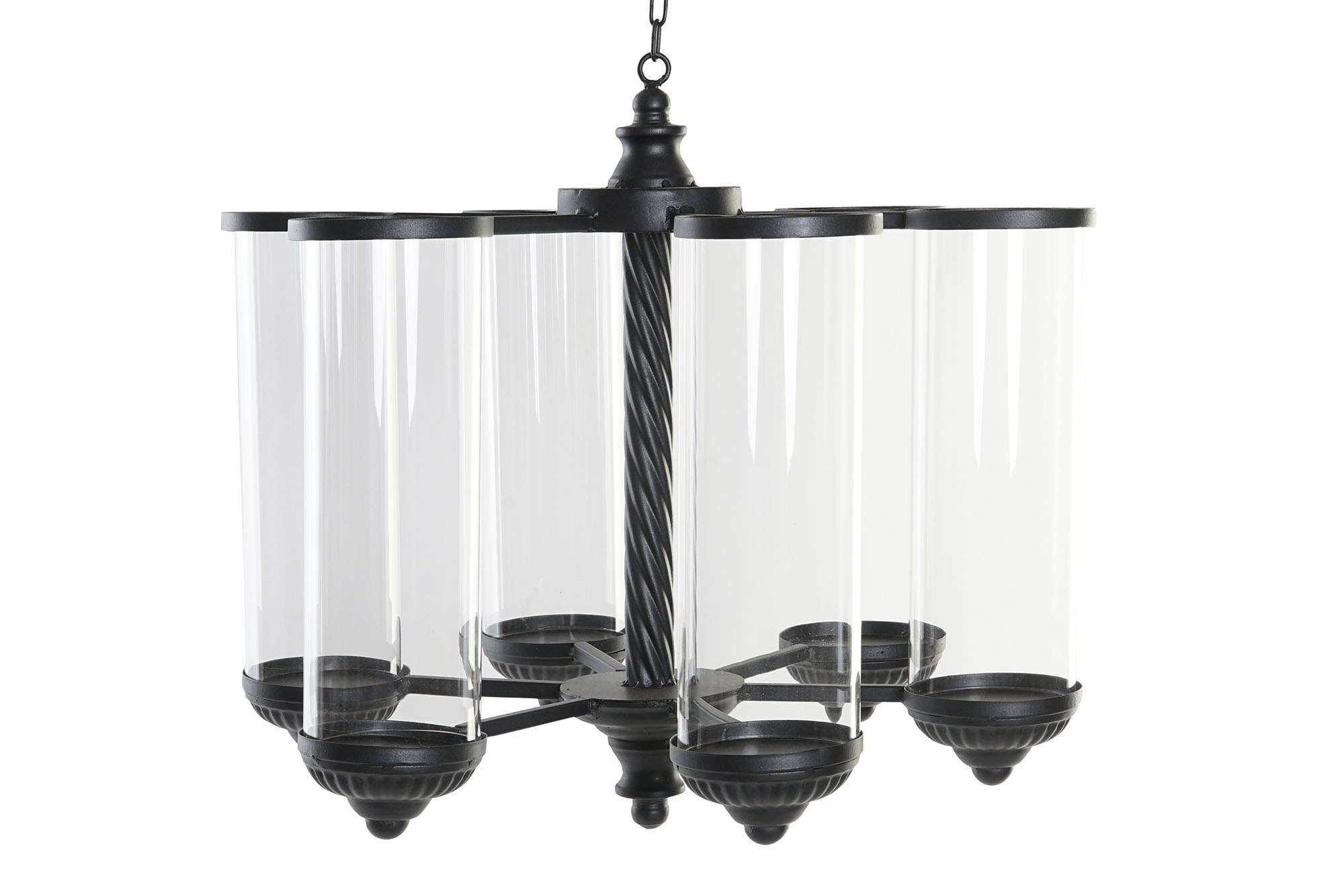 PORTAVELA METAL CRISTAL 53X53X52 TECHO NEGRO