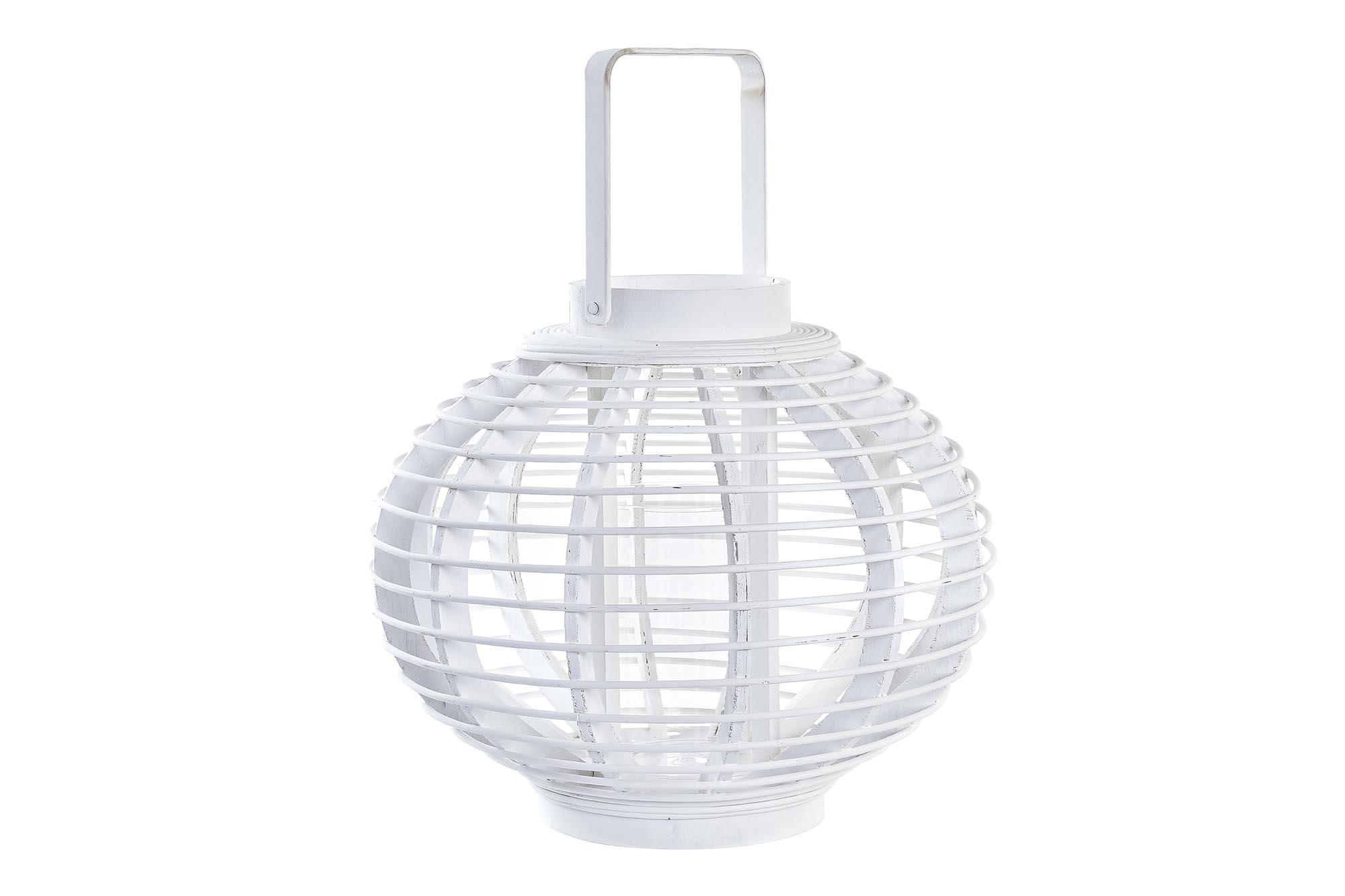 PORTAVELA BAMBU CRISTAL 35X35X29 BLANCO
