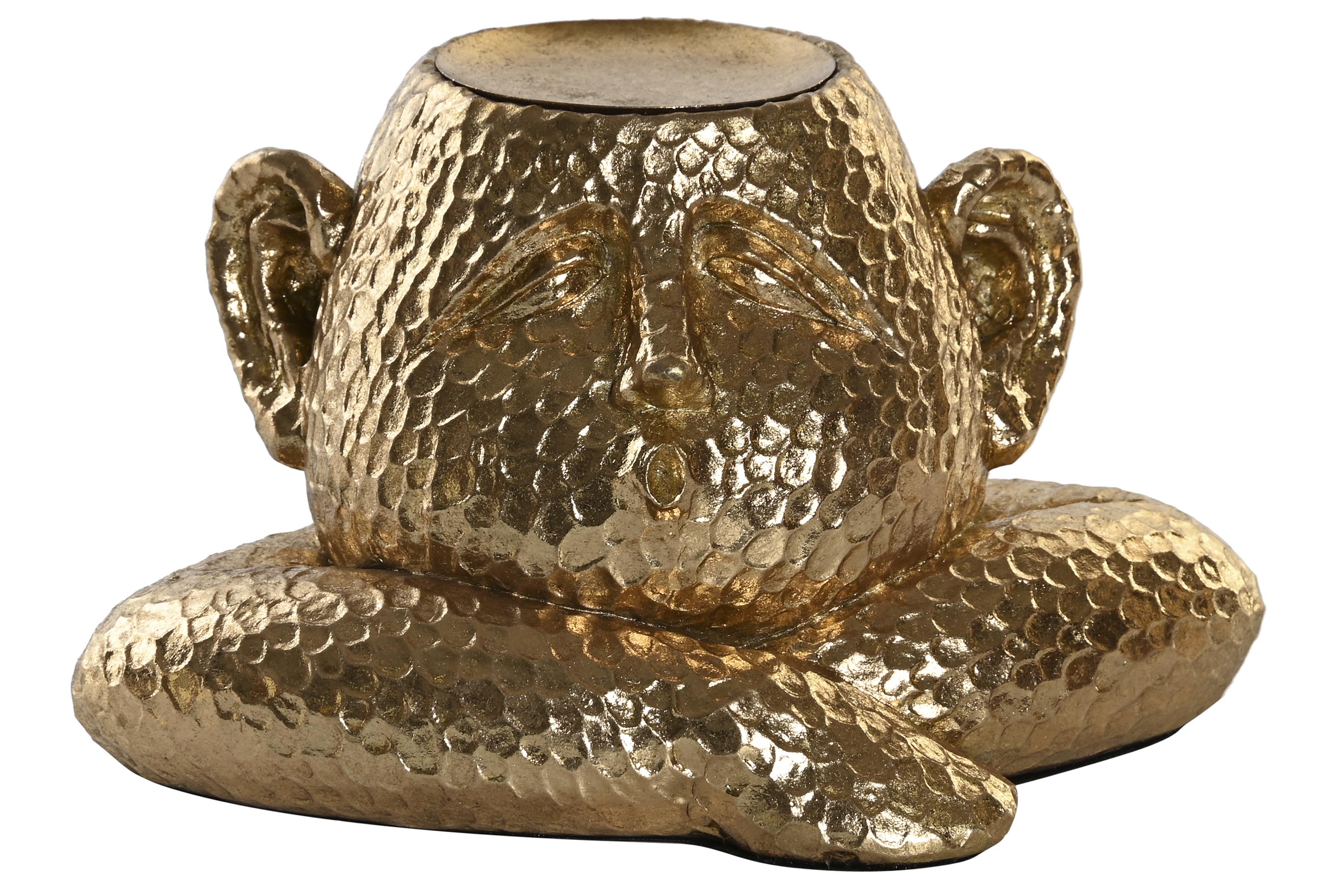 PORTAVELA RESINA 21X15X12 PERSONA DORADO