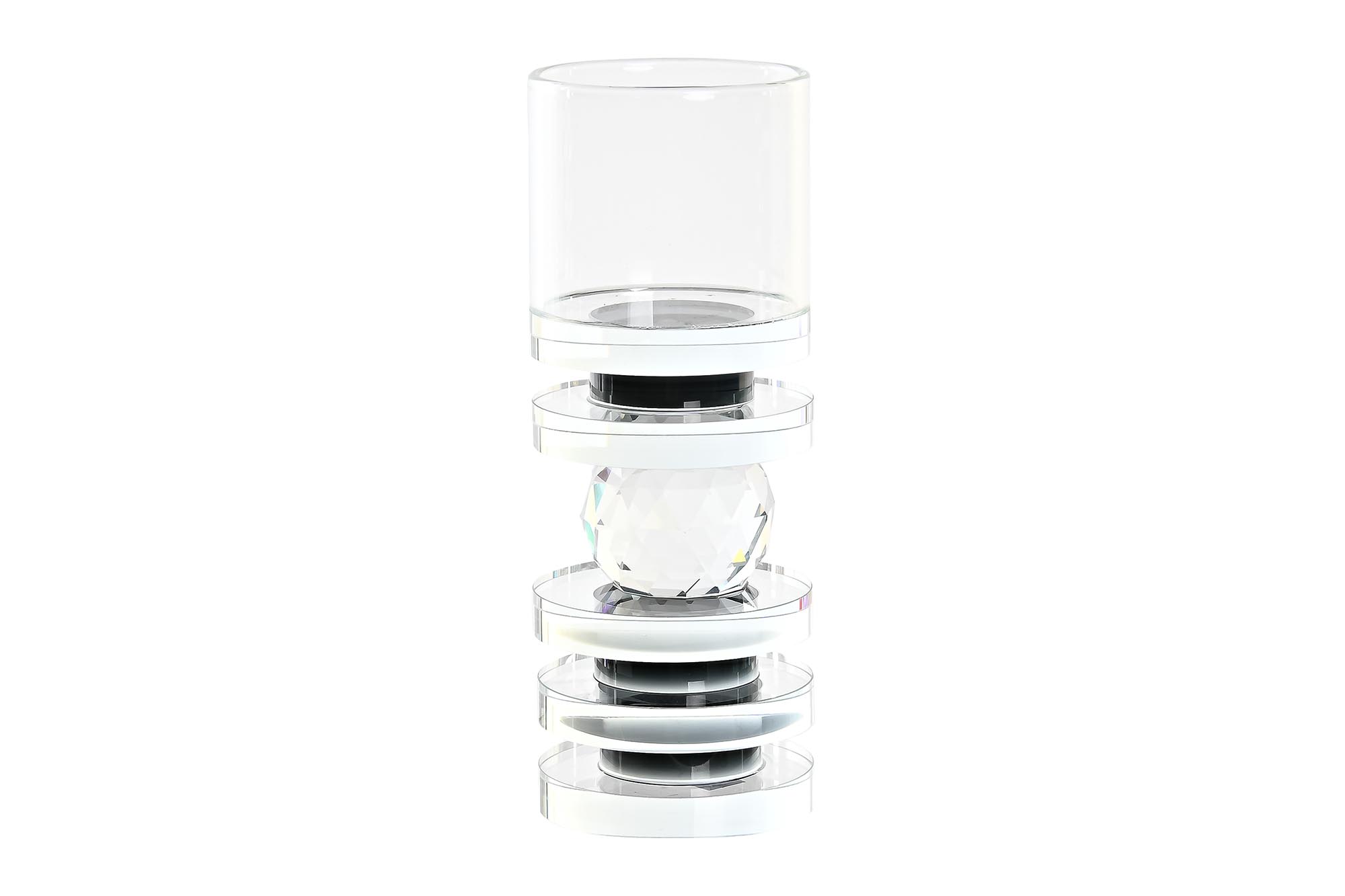 PORTAVELA CRISTAL 6X6X16 NEGRO