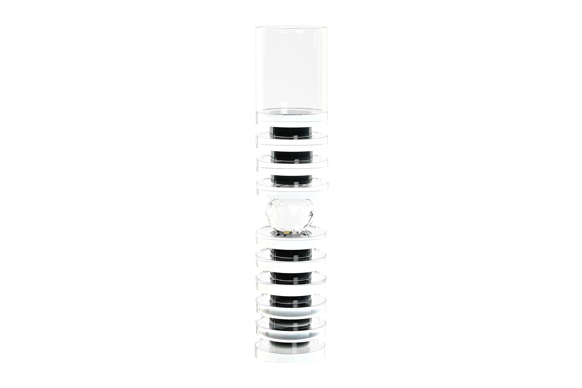 PORTAVELA CRISTAL 6X6X28 NEGRO