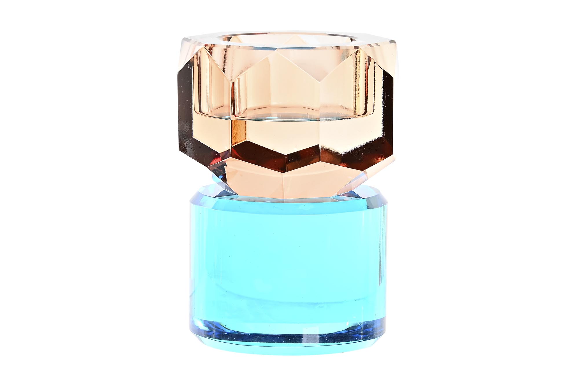 PORTAVELA CRISTAL 7X7X9 BICOLOR