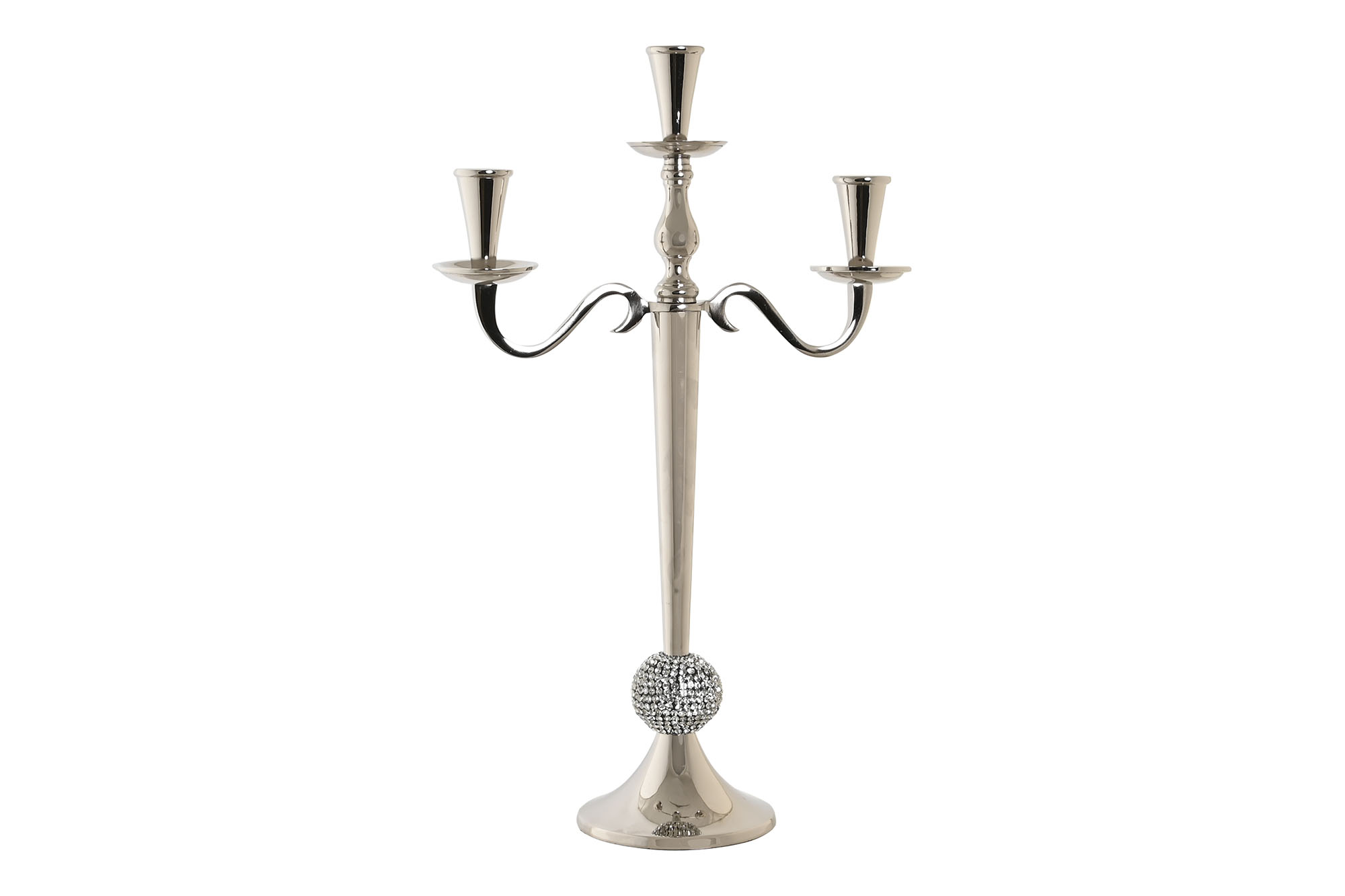 CANDELABRO ALUMINIO ACRILICO 30X12X46 CROMADO