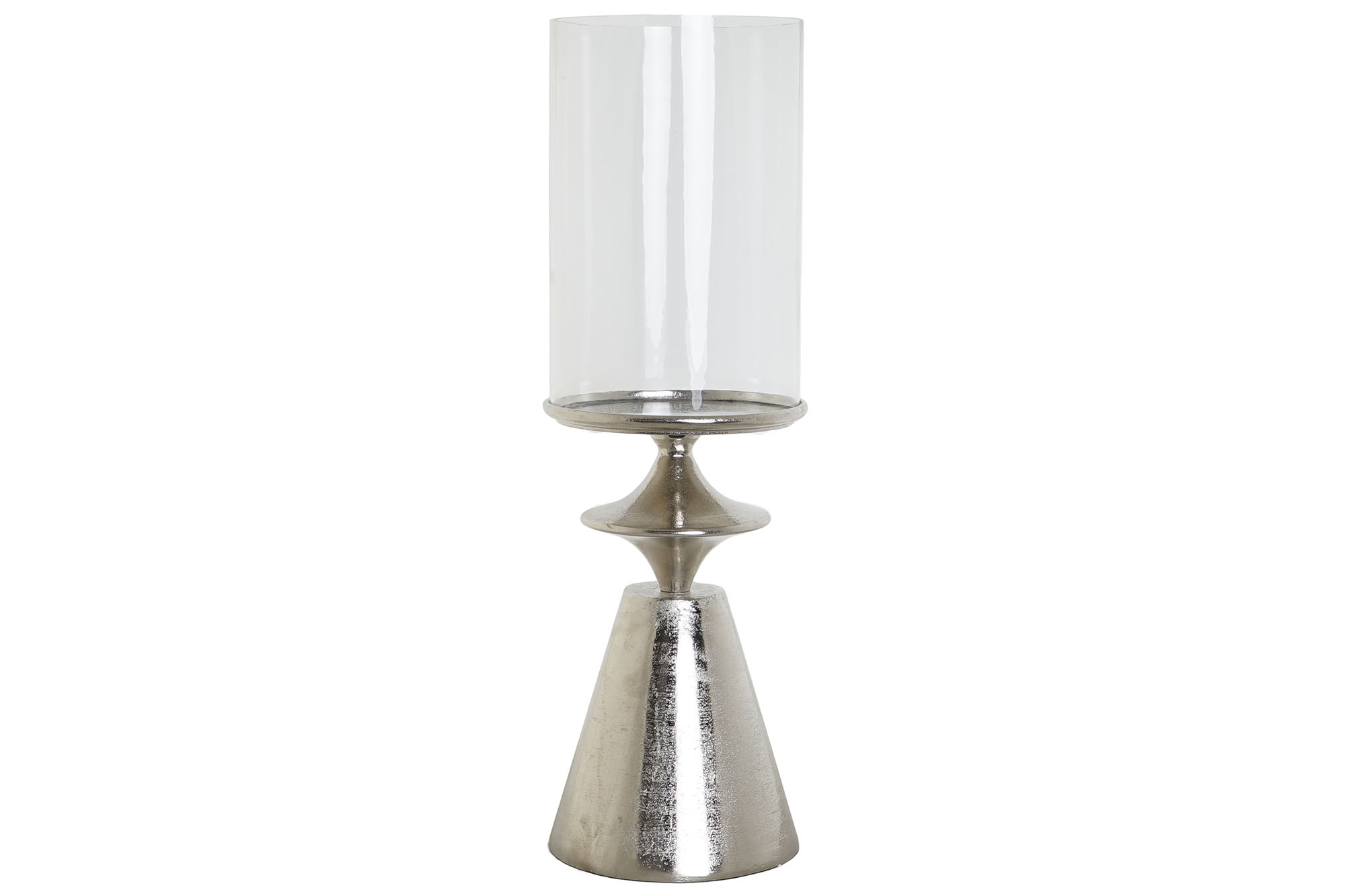 PORTAVELA ALUMINIO CRISTAL 21X21X67 PLATEADO