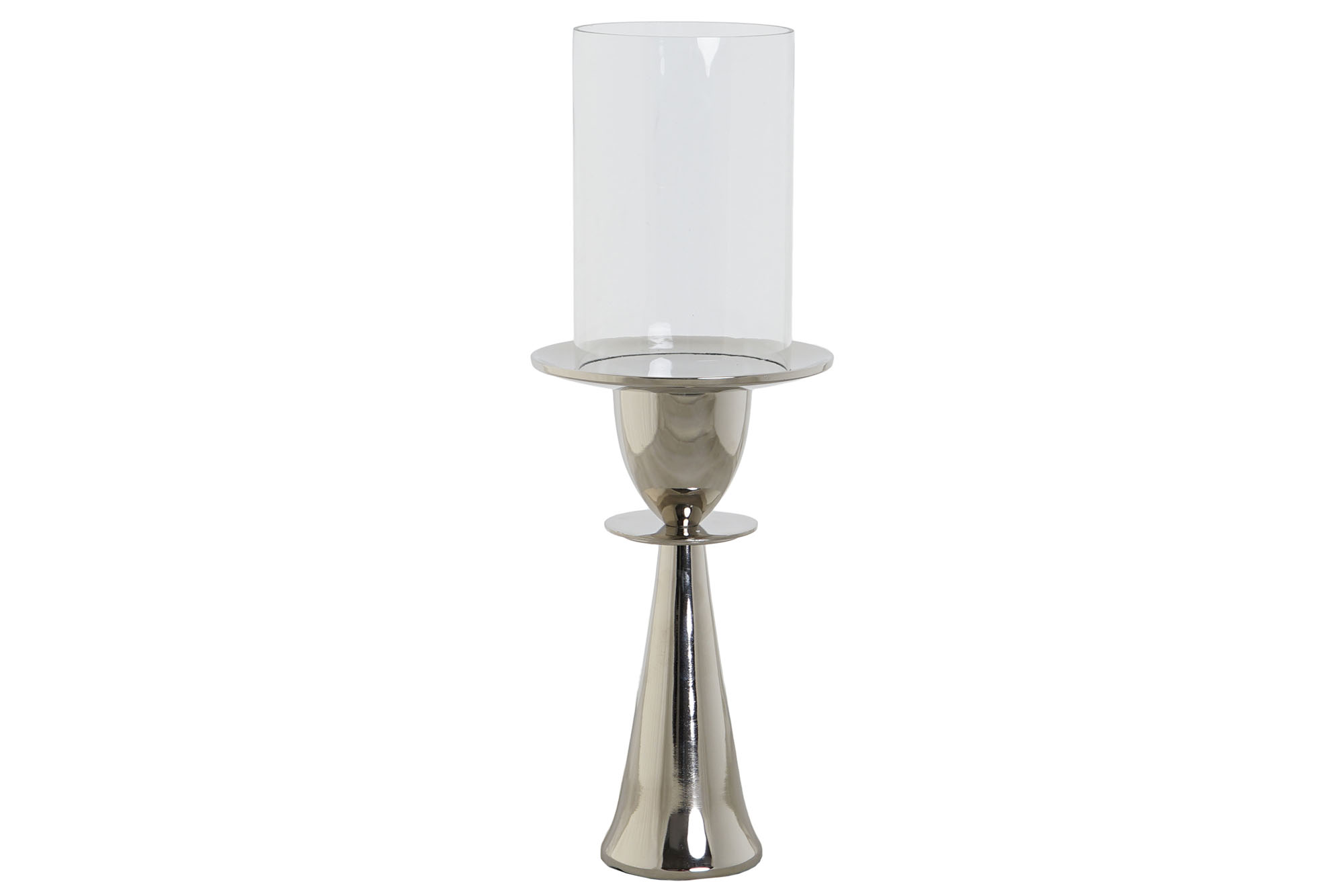 PORTAVELA ALUMINIO CRISTAL 14X14X38 CROMADO
