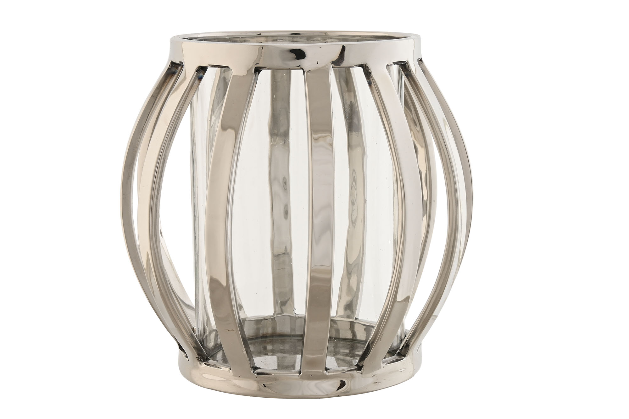 PORTAVELA ACERO CRISTAL 14X14X14 CROMADO PLATEADO