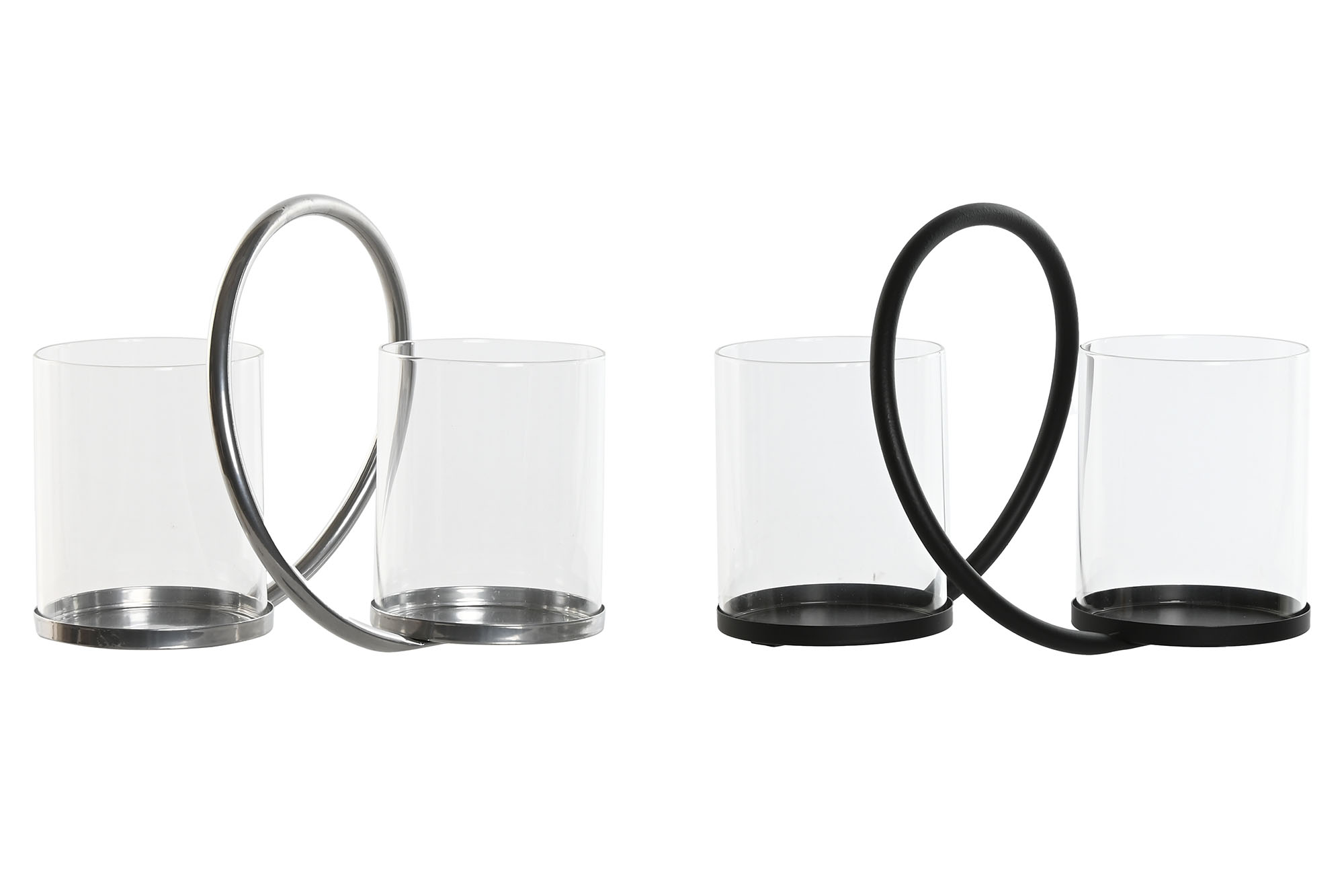PORTAVELA METAL CRISTAL 24X19X18 DOBLE 2 SURT.