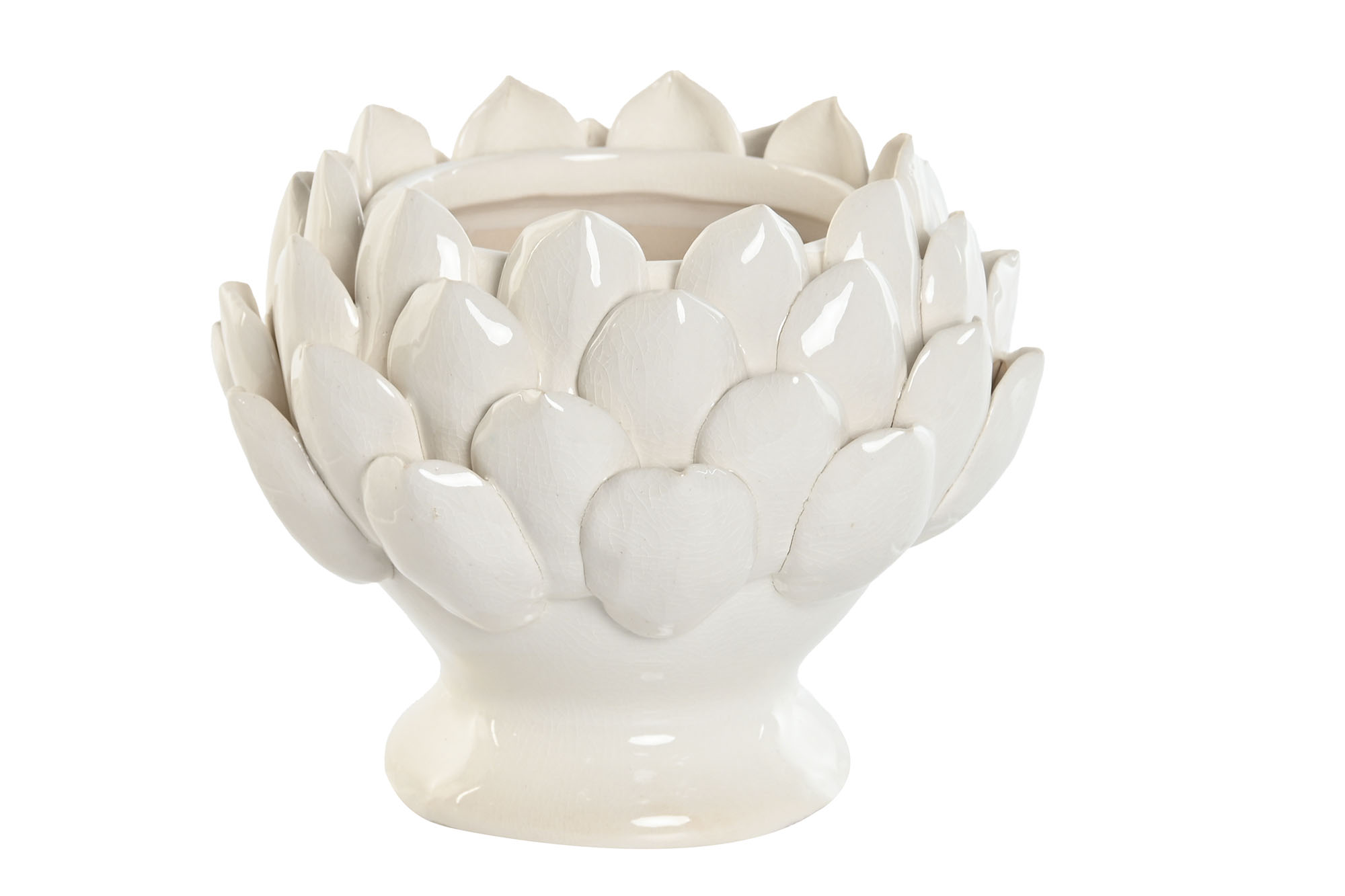PORTAVELA GRES 15X15X13 PIÑA BLANCO