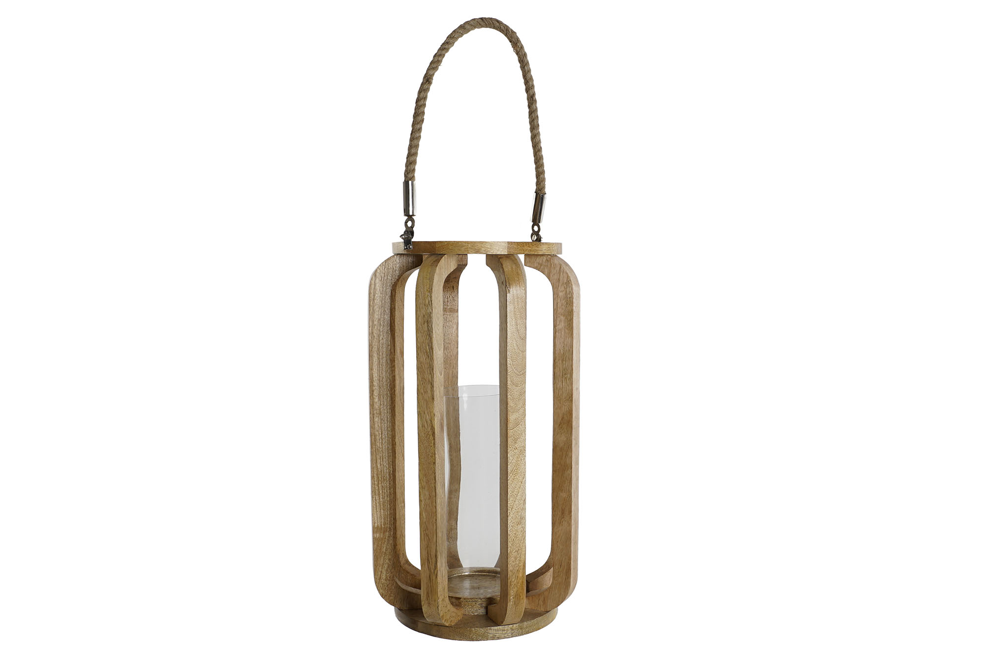 PORTAVELA MANGO CRISTAL 26X26X47 NATURAL
