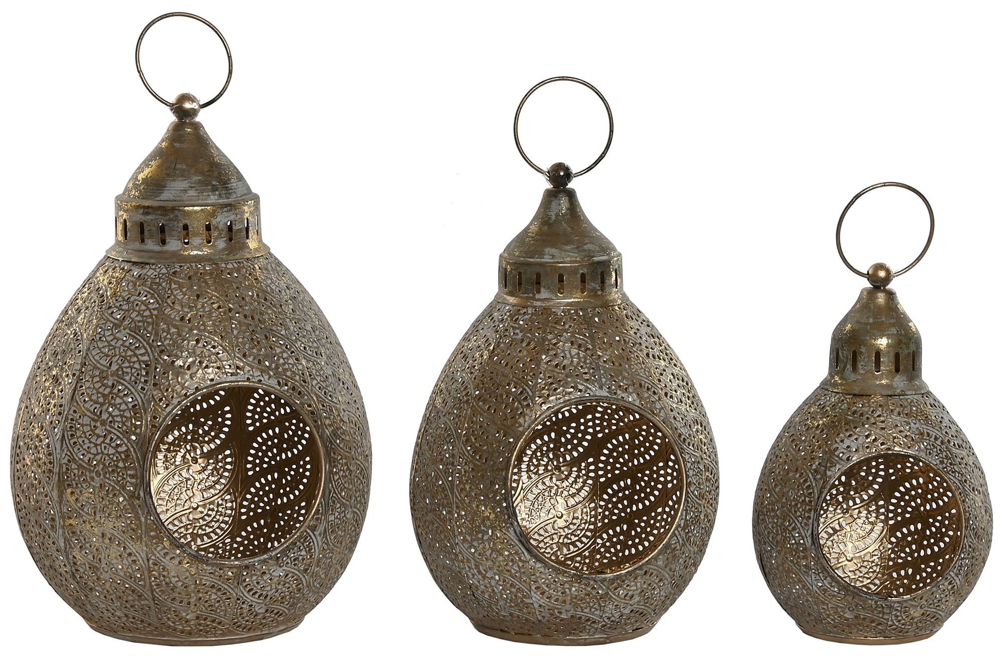 PORTAVELA SET 3 METAL 23X23X34 23CM/29CM