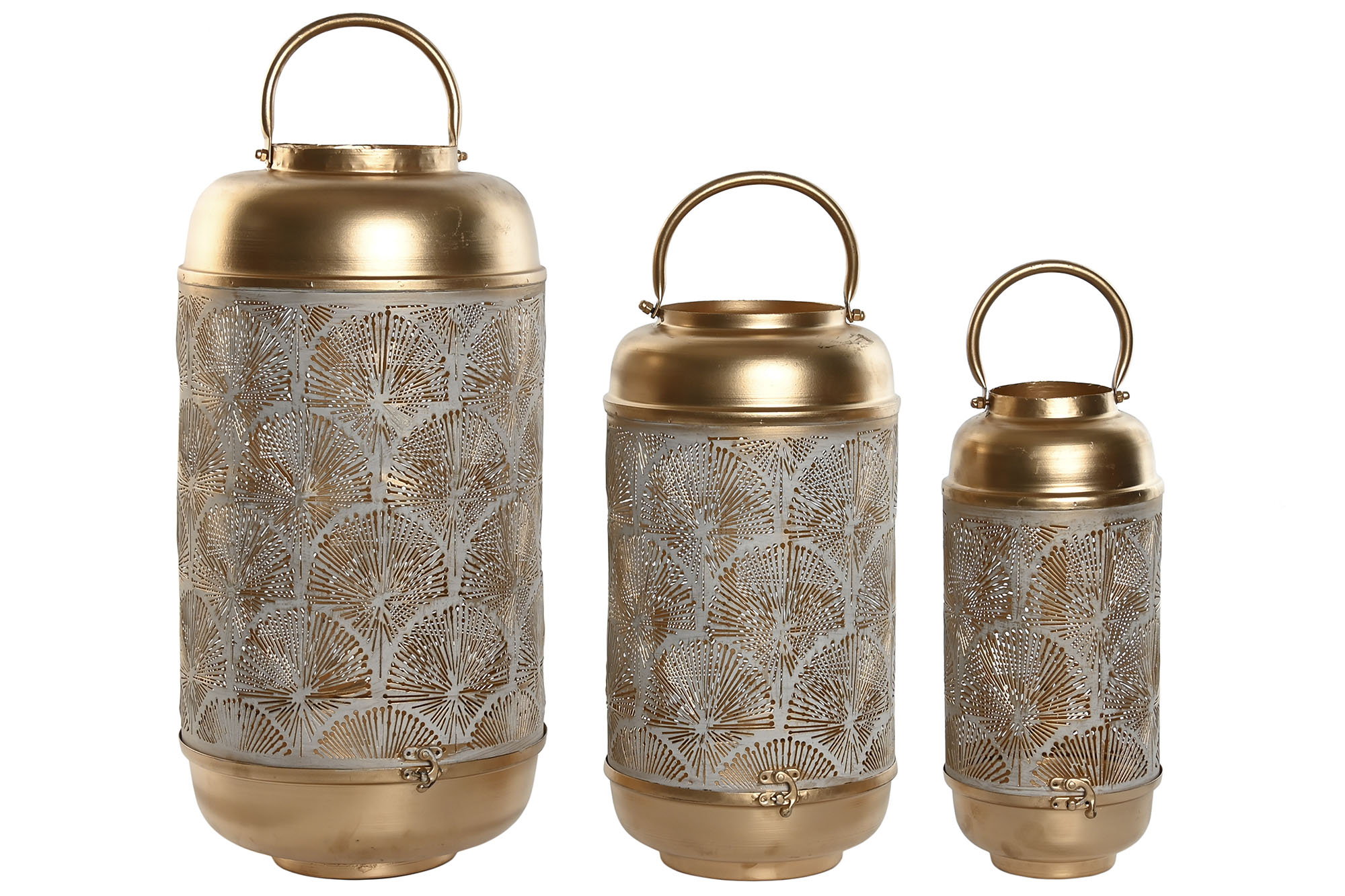 PORTAVELA SET 3 METAL 25X25X49 39CM/33CM DORADO