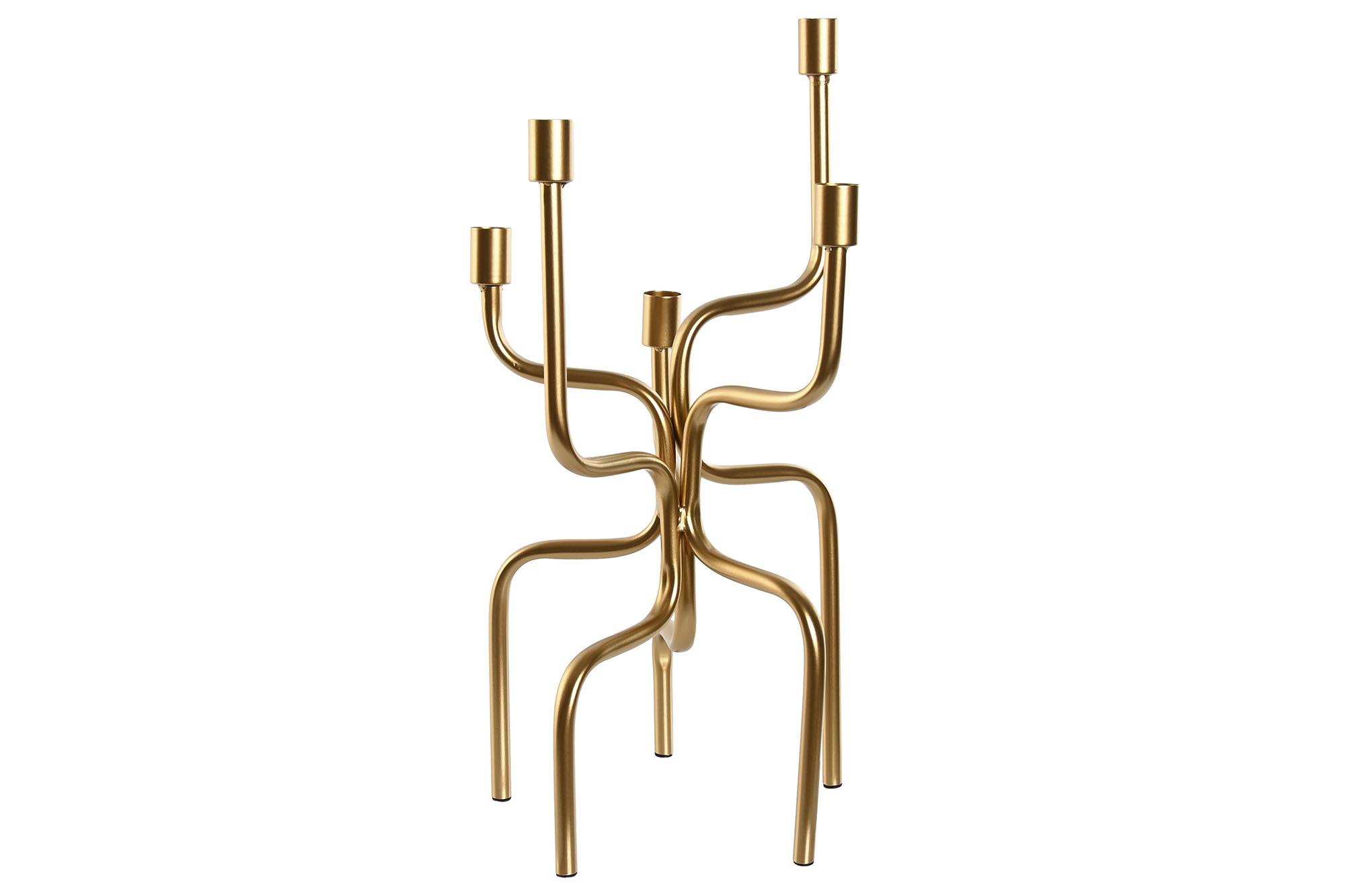 CANDELABRO METAL 25X25X51 5VELAS DORADO
