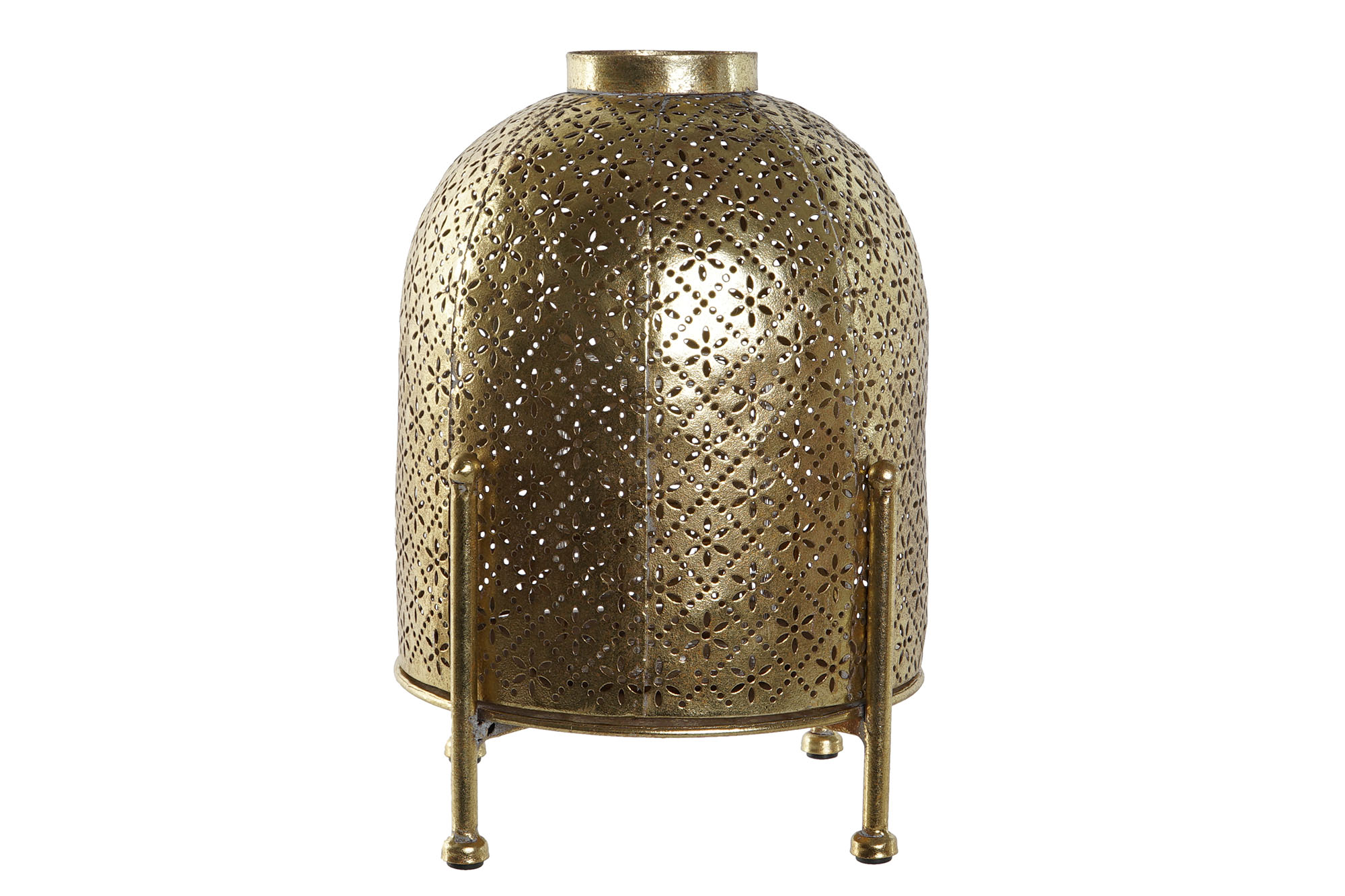 PORTAVELA METAL CRISTAL 19X19X24,5 DORADO