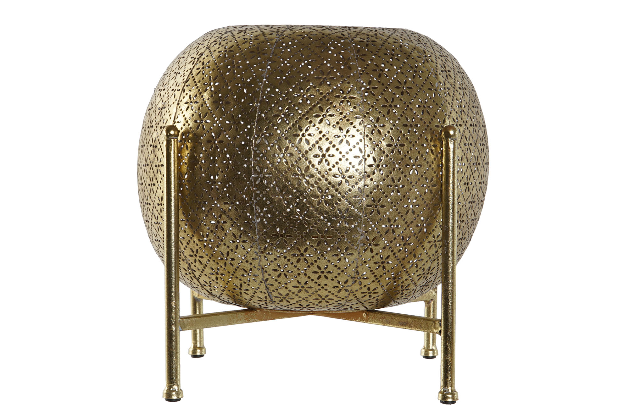 PORTAVELA METAL CRISTAL 29X29X26,5 DORADO