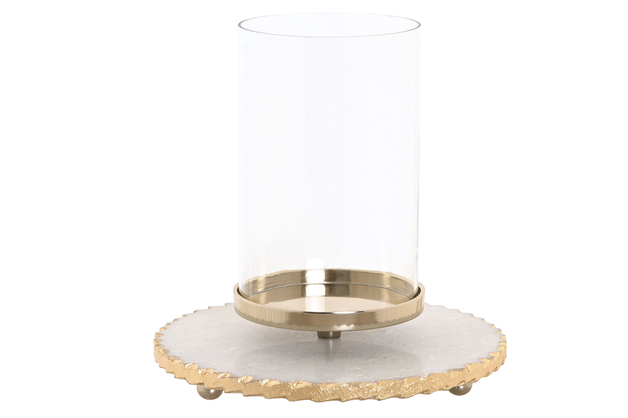 PORTAVELA MARMOL CRISTAL 25X25X27 BLANCO