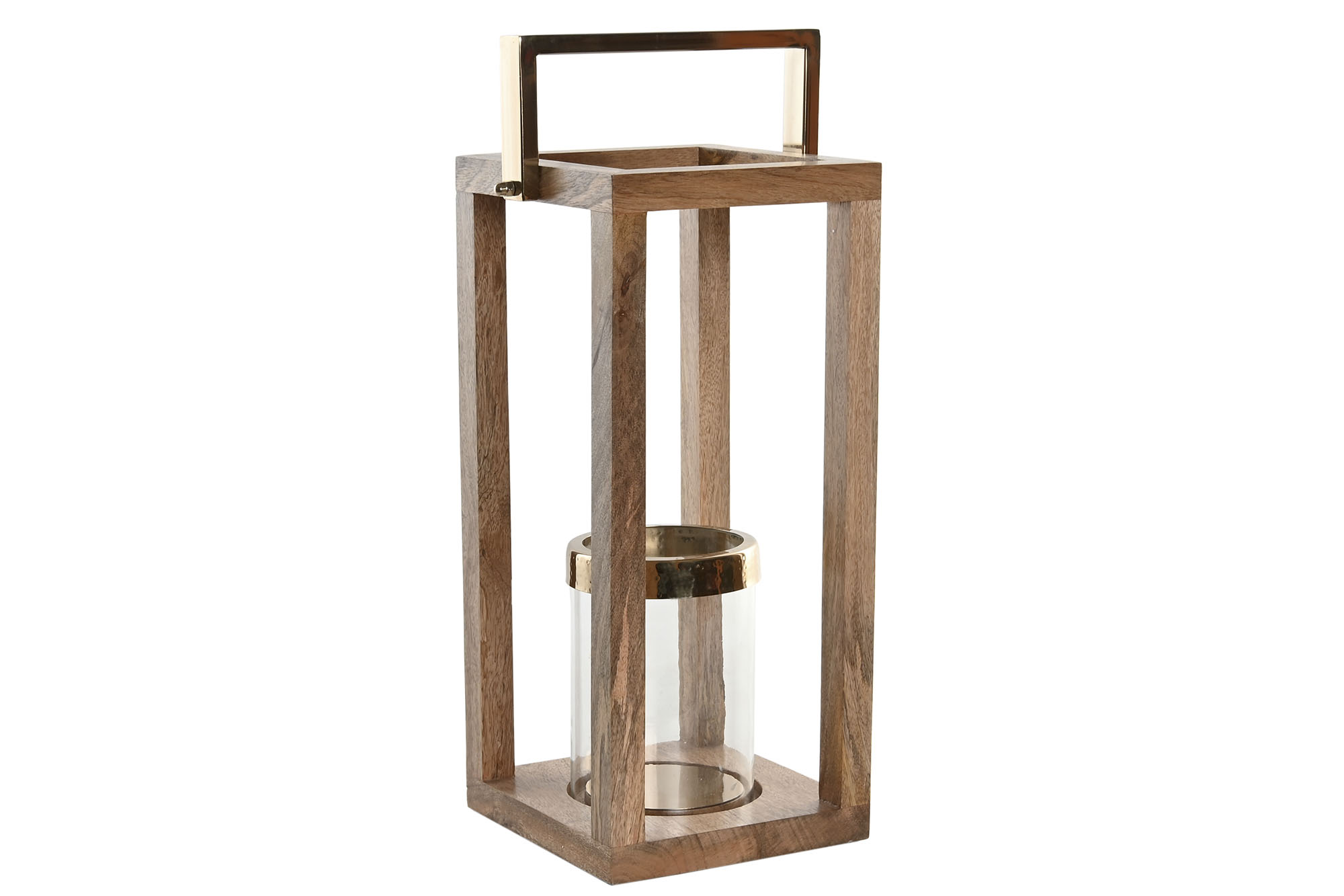 PORTAVELA MANGO ACERO 25X25X54 MARRON
