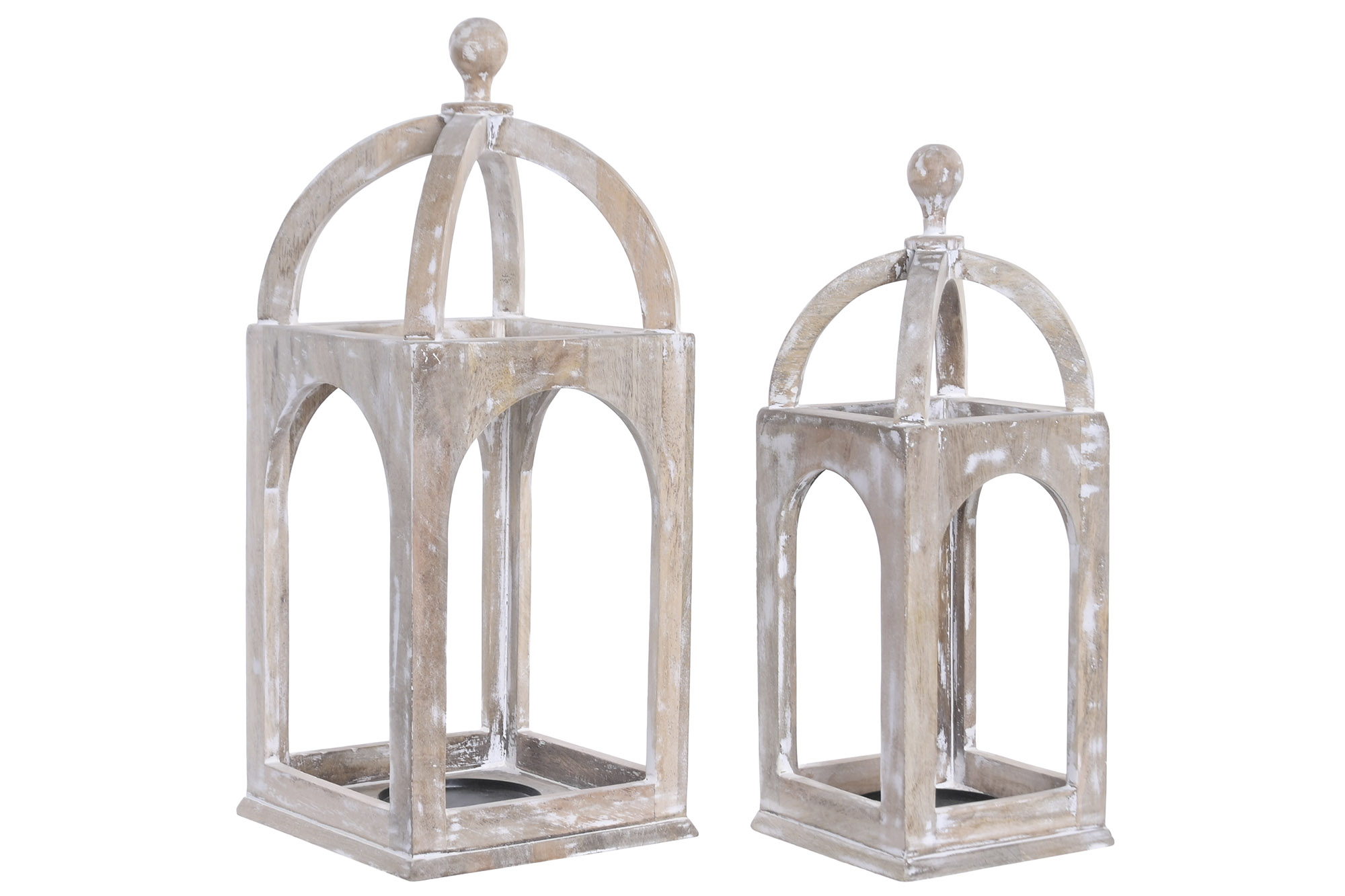 PORTAVELA SET 2 MANGO 22X22X53,5 DESGASTADO BLANCO