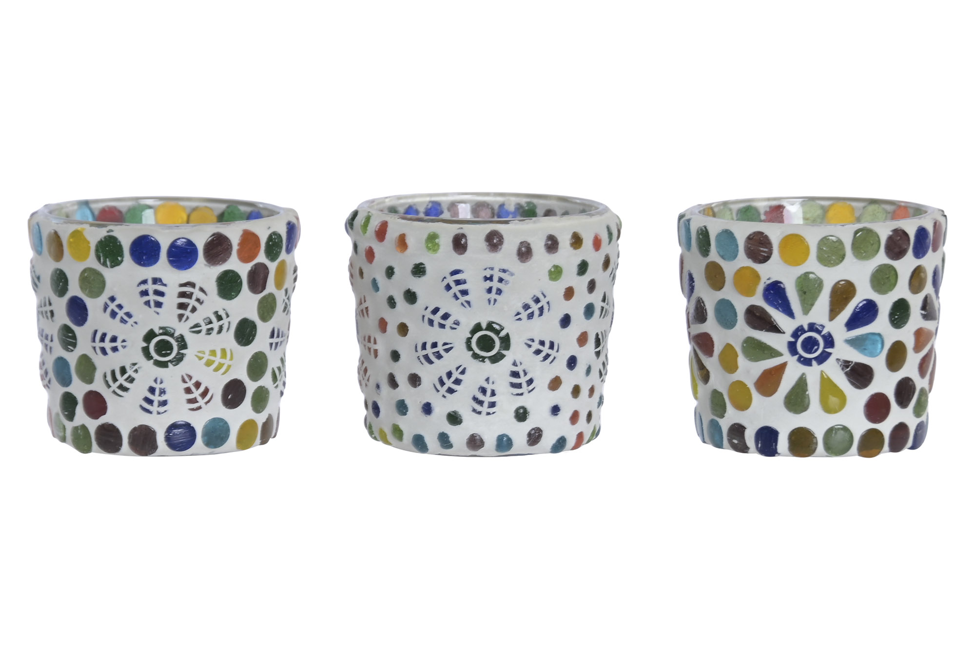 PORTAVELA CRISTAL 6,5X6,5X5,5 MOSAICO 3 SURT.