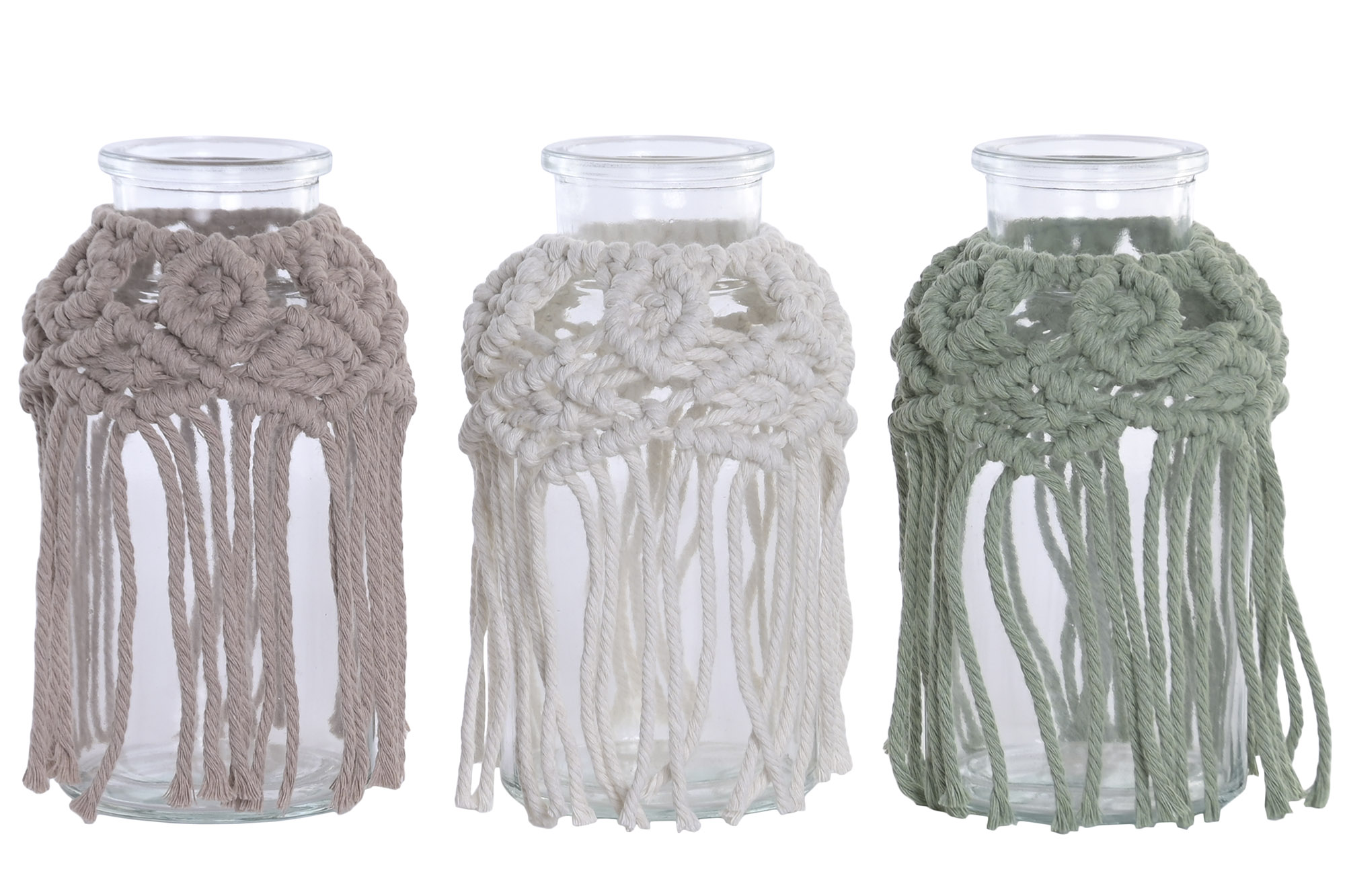 PORTAVELA CRISTAL ALGODON 8X8X16 FLECOS 3 SURT.