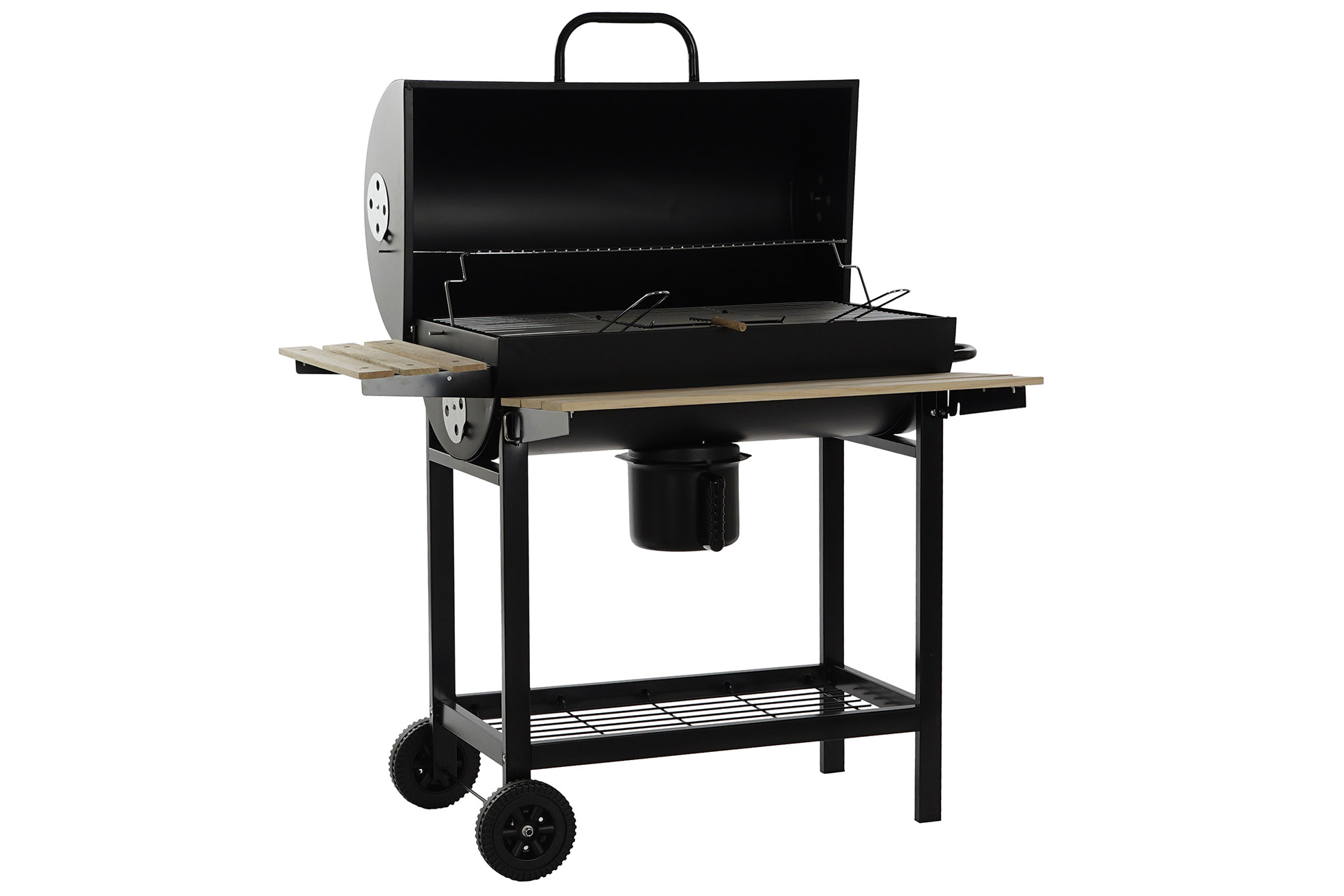 BARBACOA ACERO MADERA 108X71X103 NEGRO