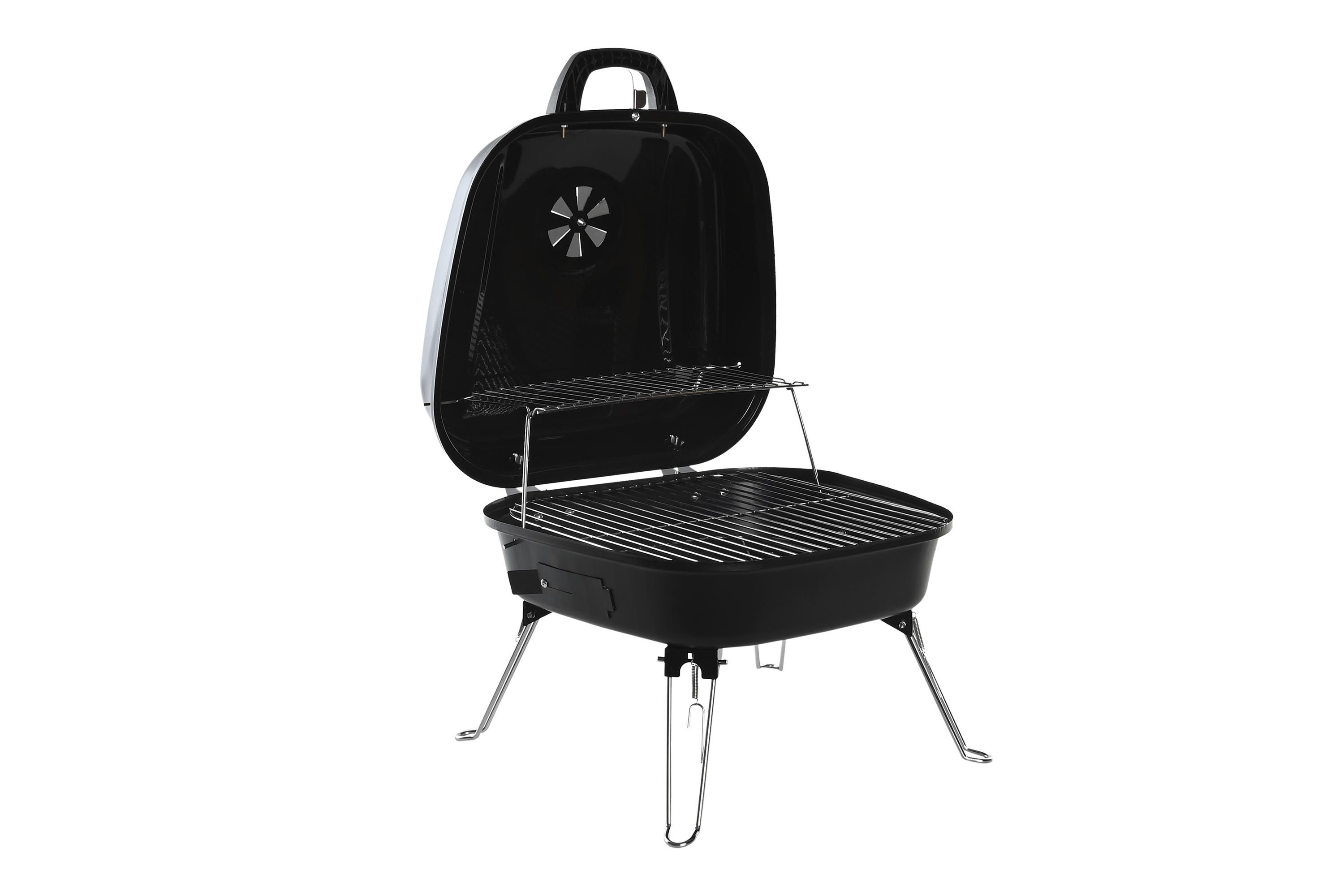 BARBACOA ACERO 44,5X42X34 SOBREMESA NEGRO