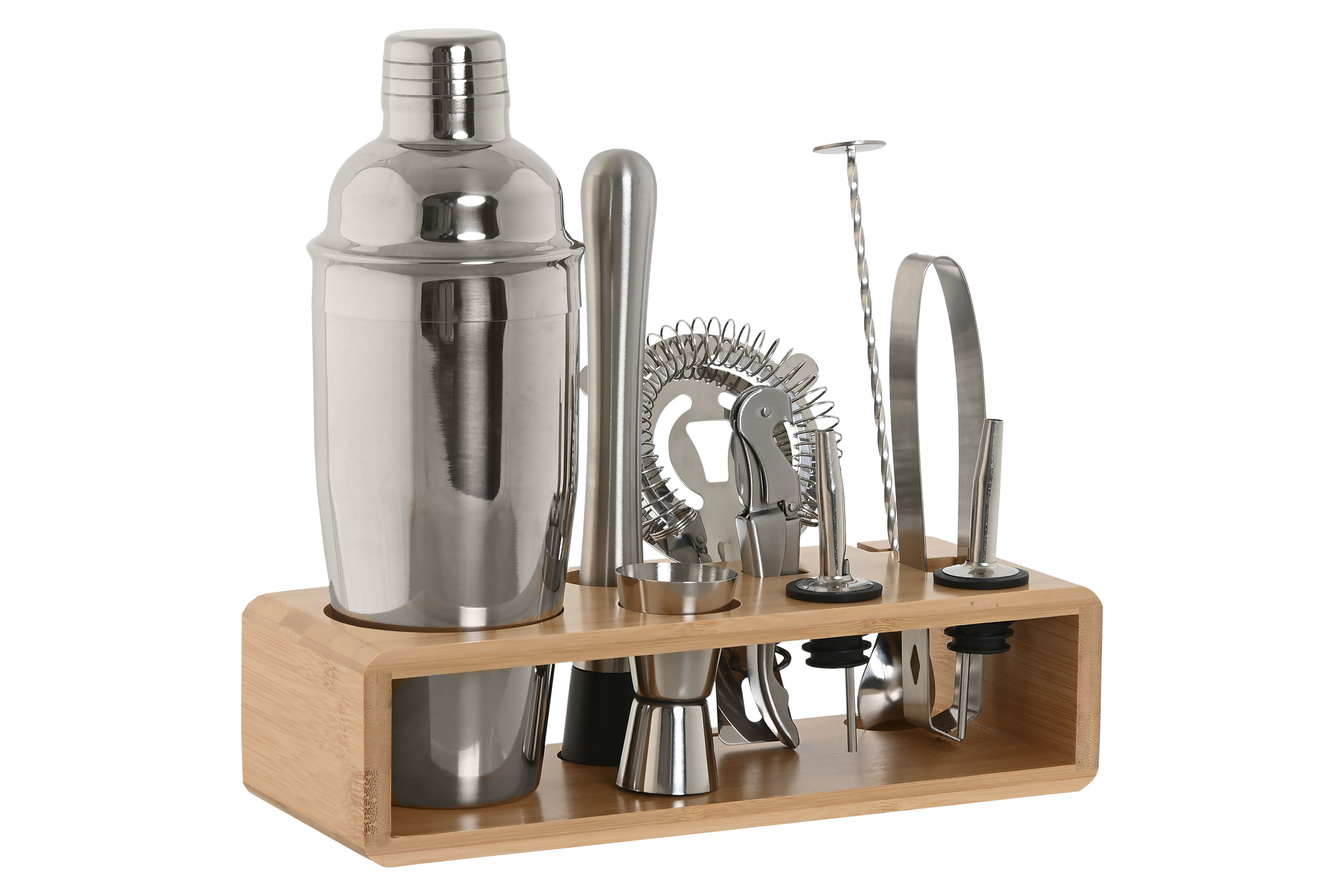 COCTELERA SET 10 BAMBU INOX 26X10,5X25 NATURAL