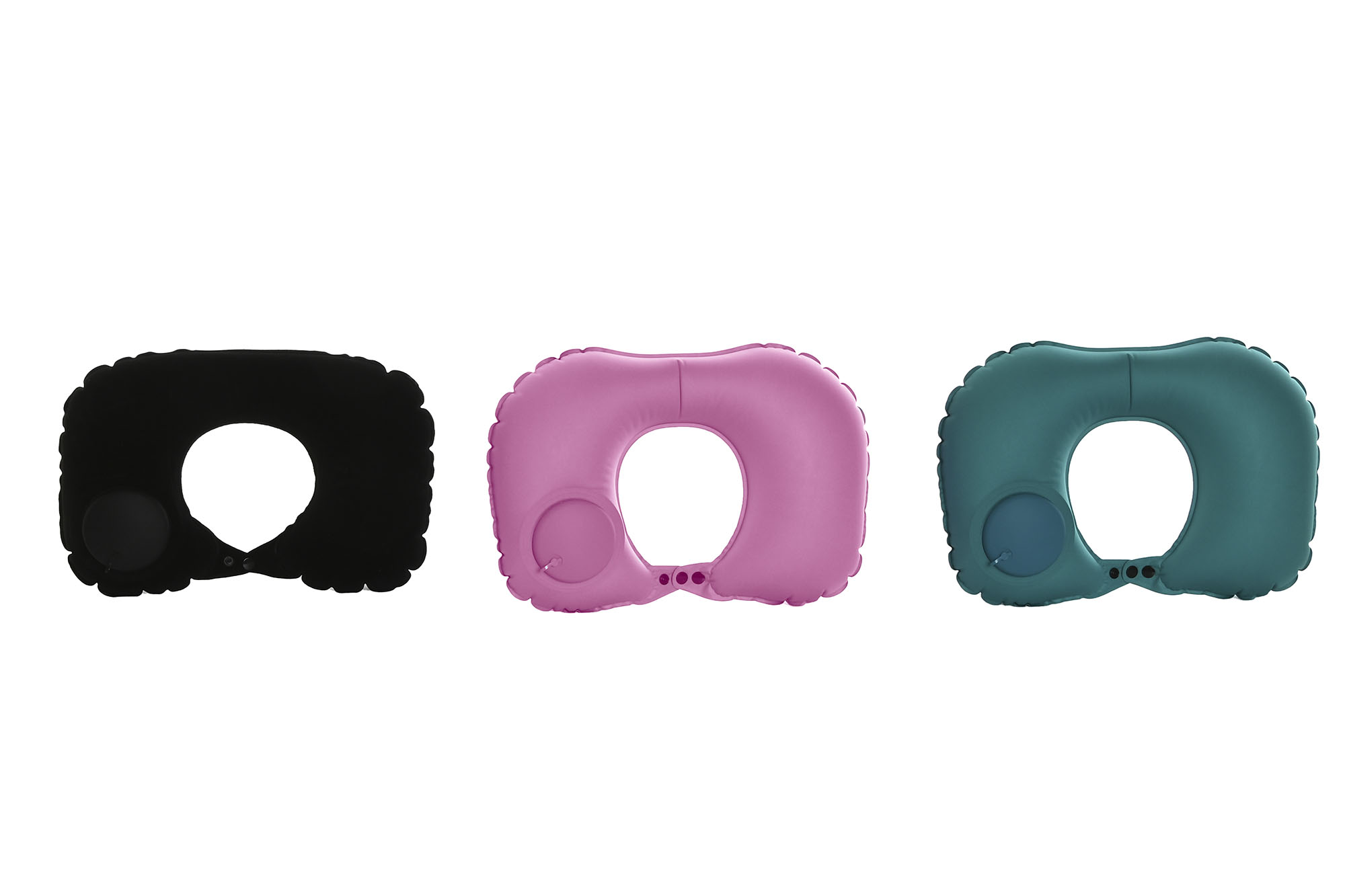 COJIN VIAJE PVC SPANDEX 40X25X10 INFLABLE 3 SURT.